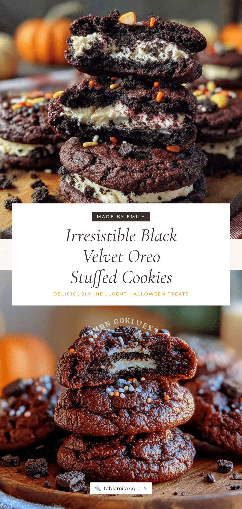 Black Velvet Halloween Oreo Stuffed Cookies recipe