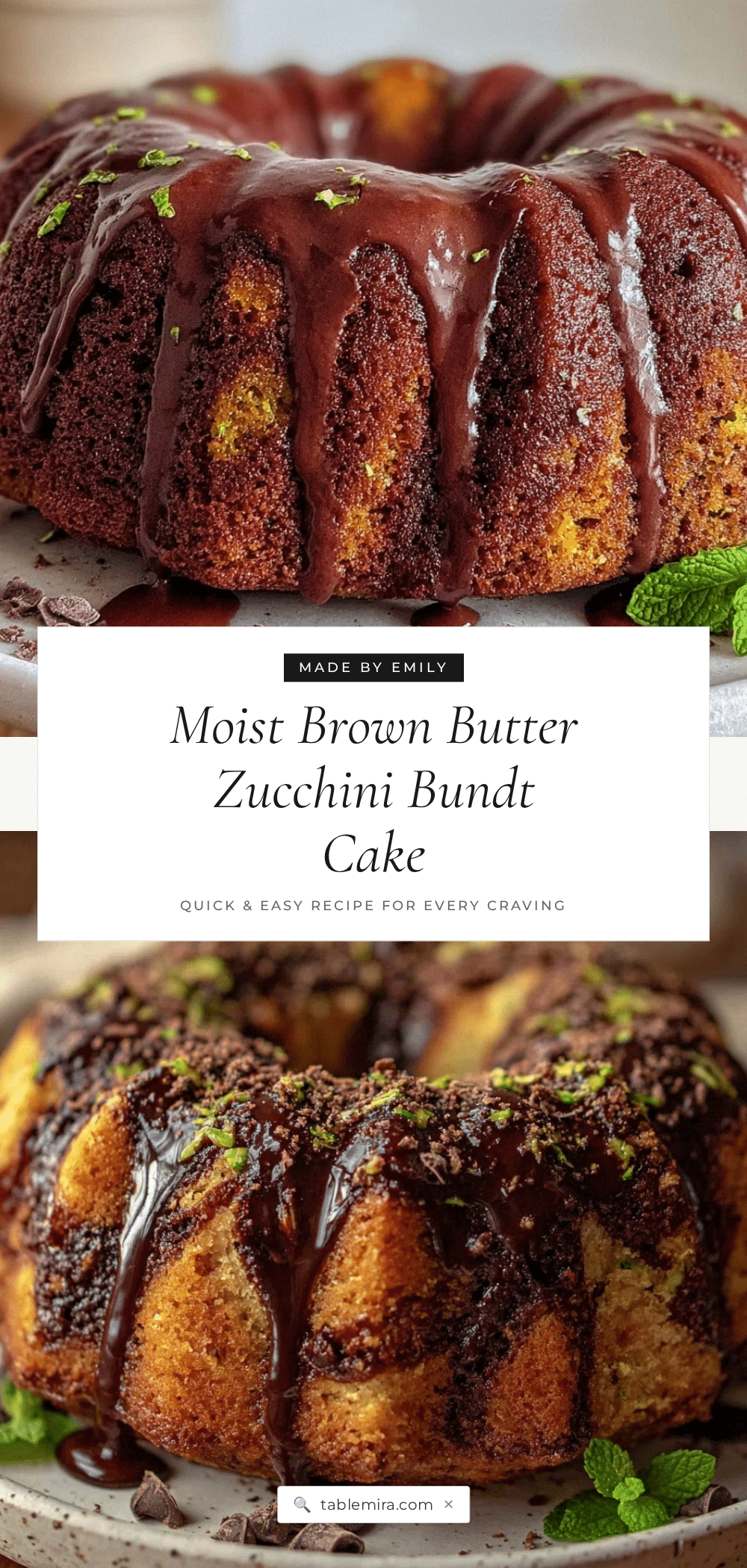 brown butter chocolate zucchini bundt cake recipe