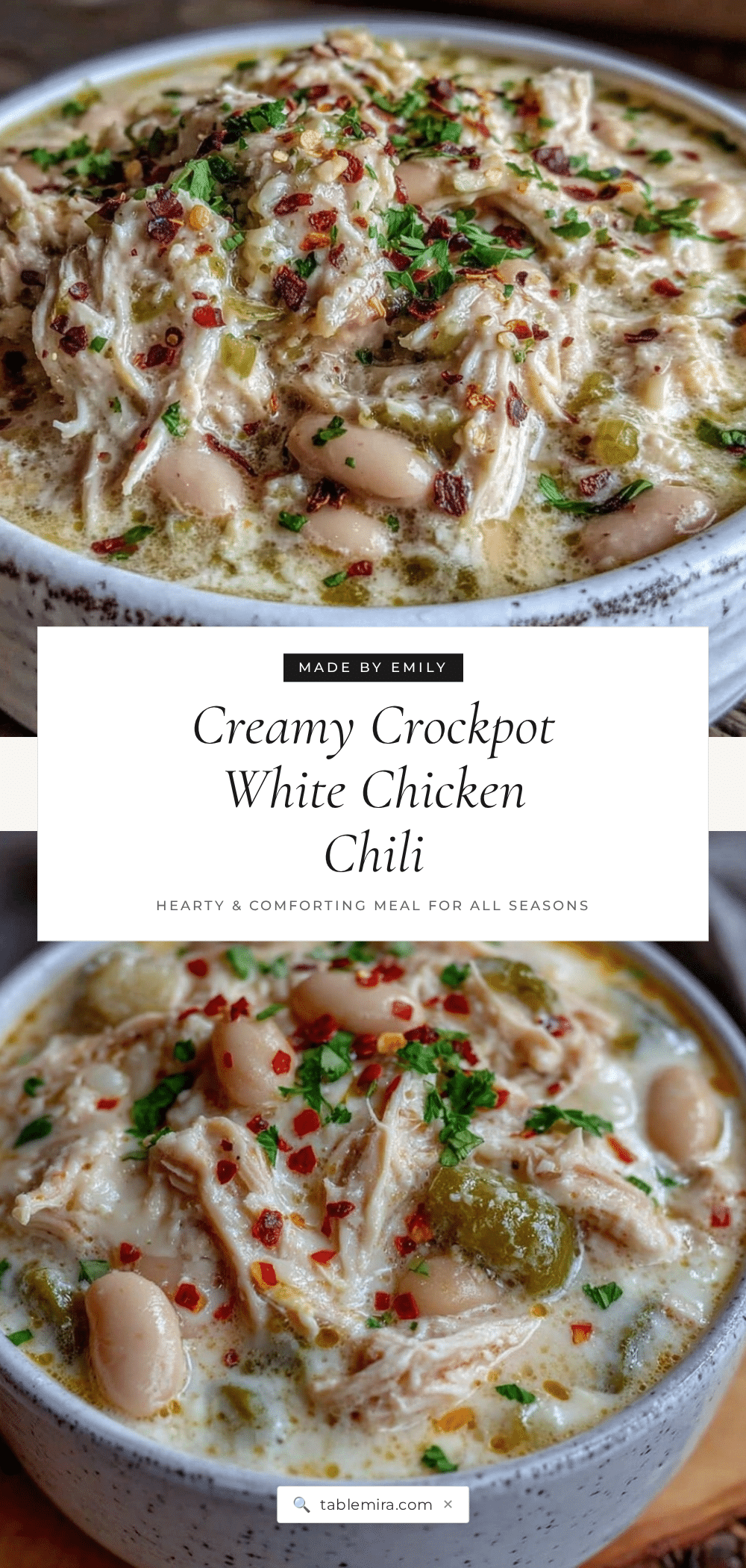 creamy crockpot white chicken chili recipe