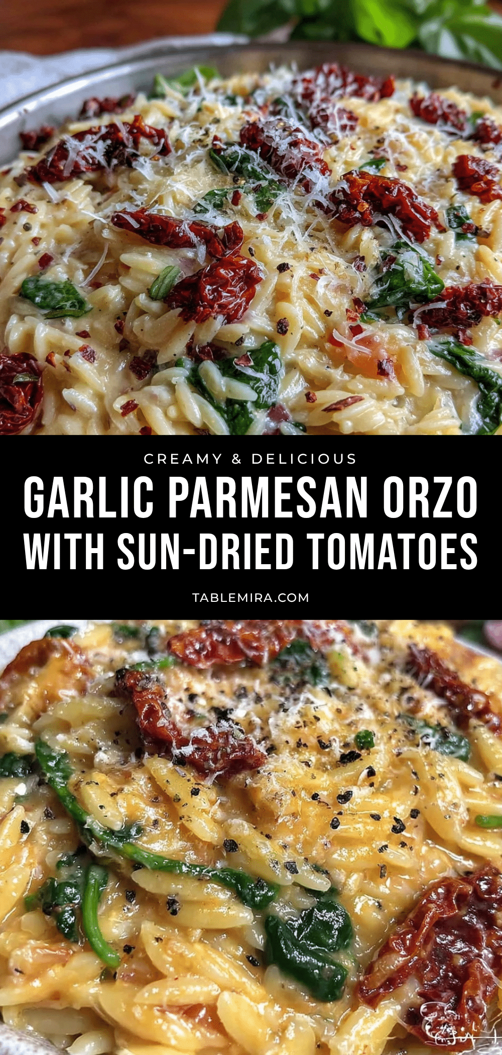 creamy one-pan garlic parmesan orzo recipe