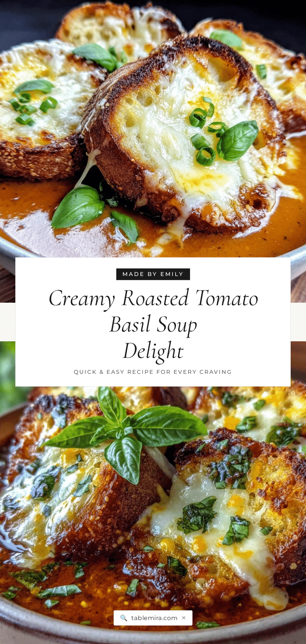 creamy roasted tomato basil soup recipe