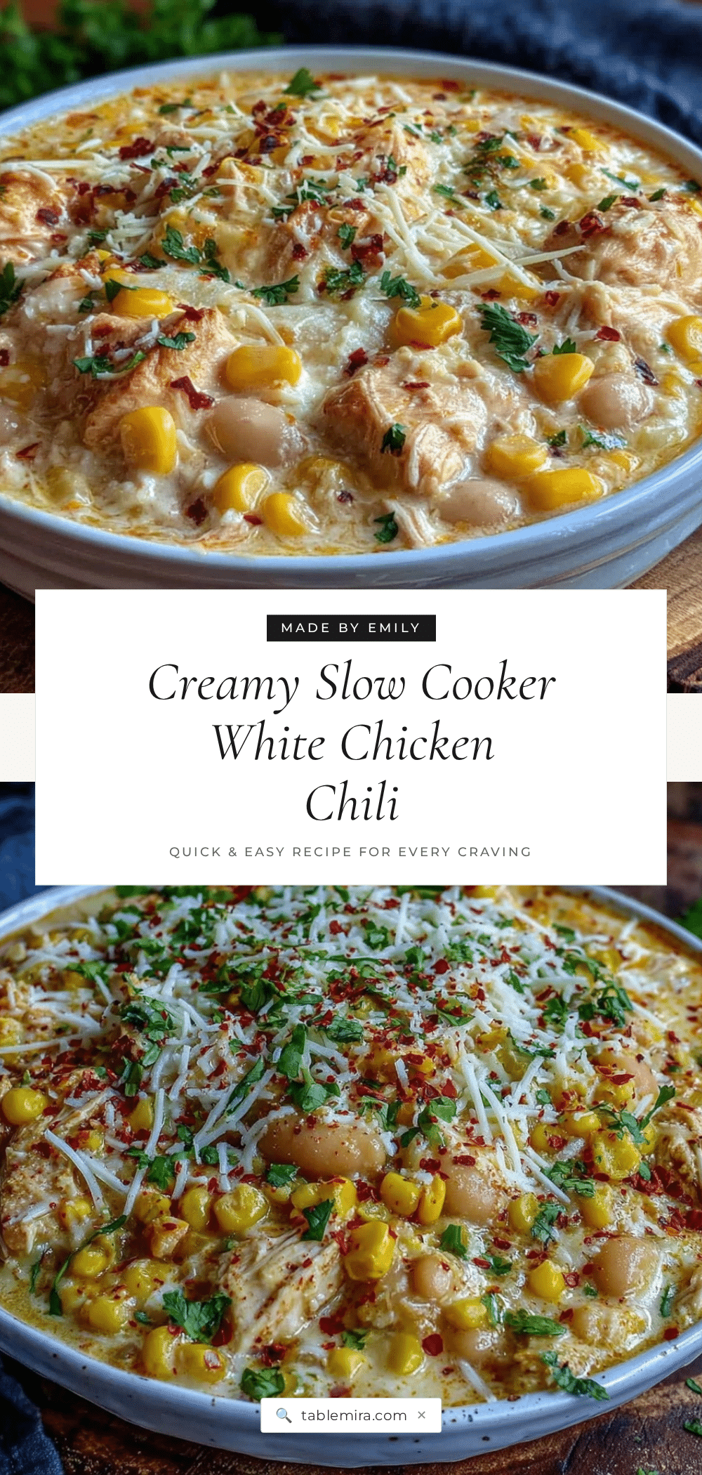 creamy slow cooker white chicken chili recipe