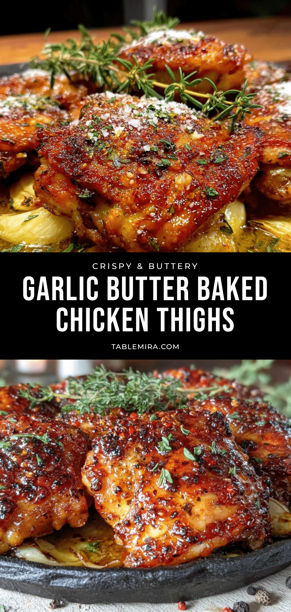crispy garlic butter baked chicken thighs recipe