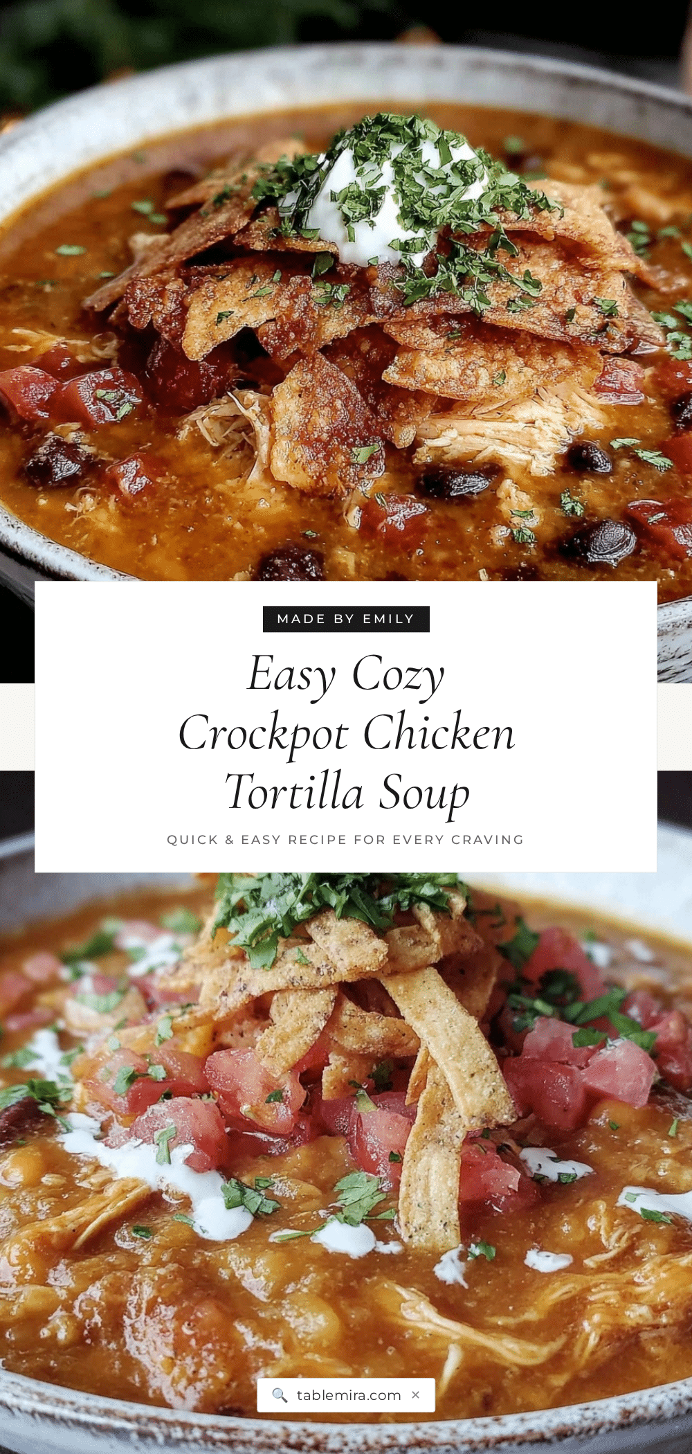 easy crockpot chicken tortilla soup recipe