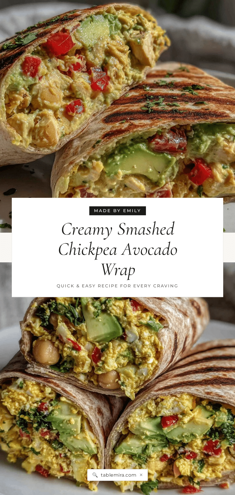 fresh smashed chickpea avocado wrap recipe