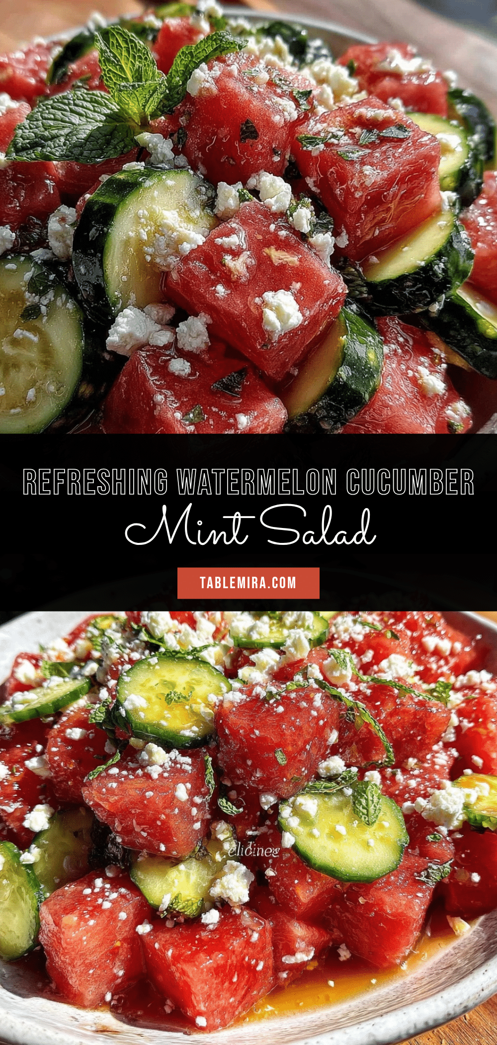 fresh watermelon cucumber mint salad recipe