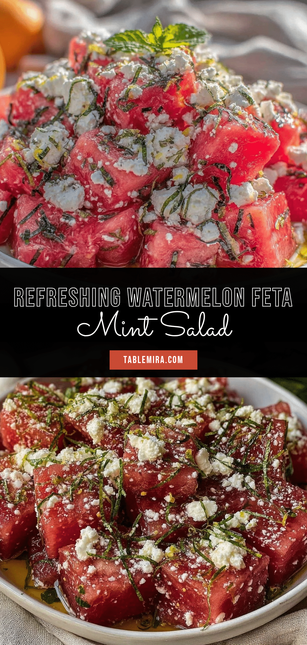 fresh watermelon feta mint salad recipe