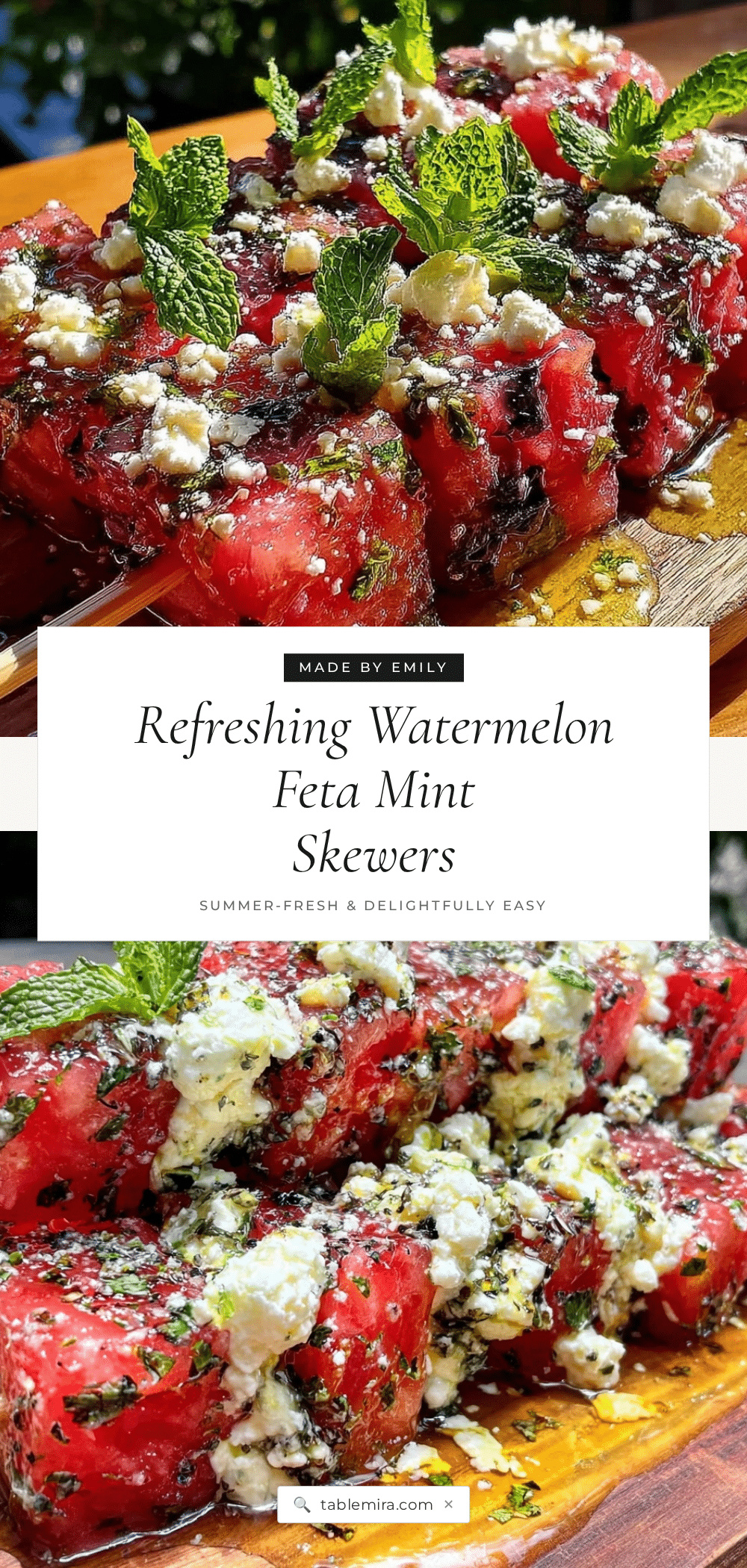 fresh watermelon feta mint skewers recipe