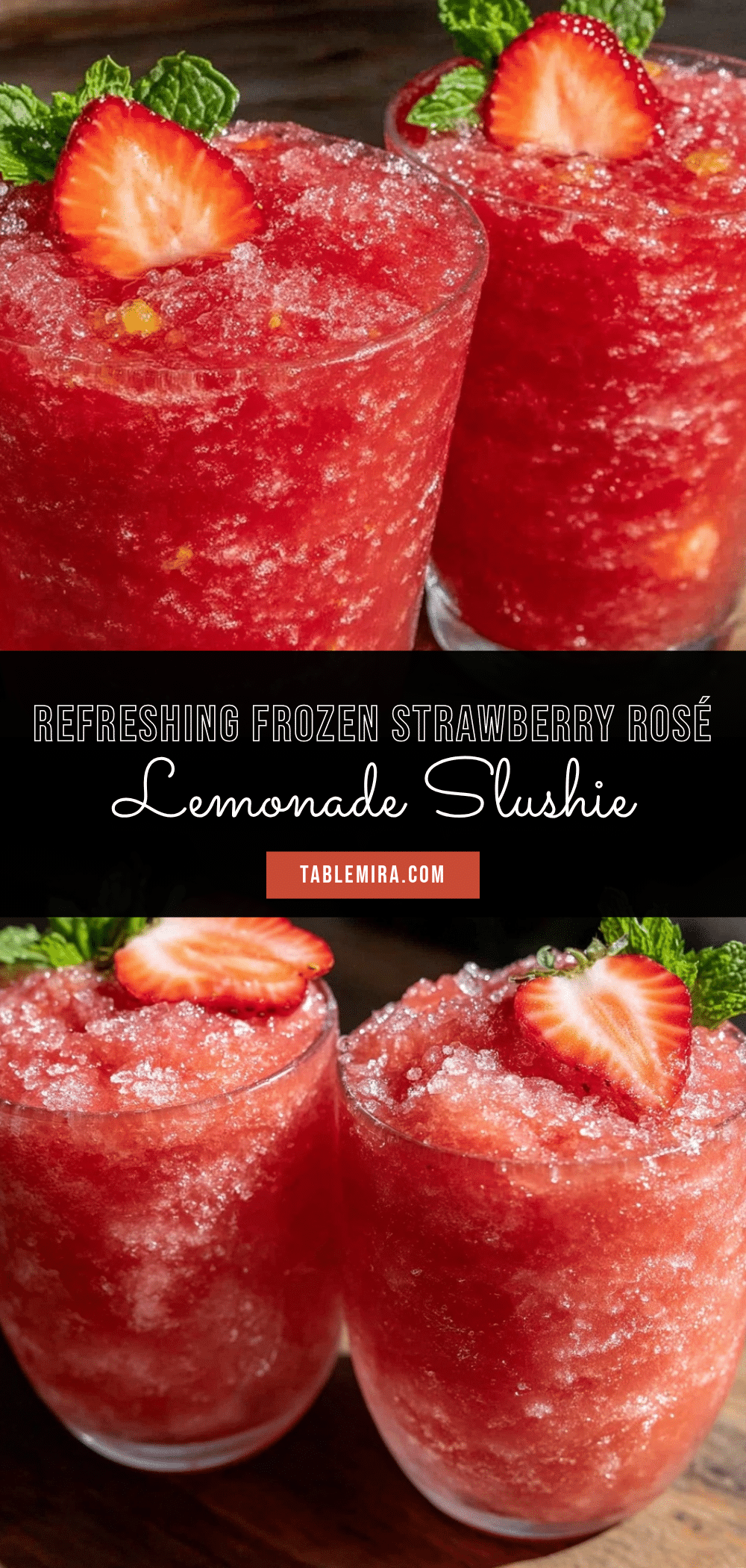 frozen strawberry rosé lemonade slushie recipe