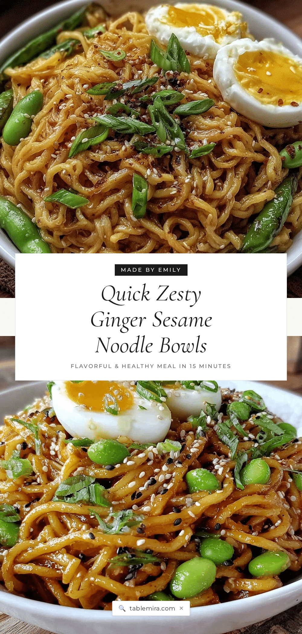 ginger sesame noodle bowls recipe