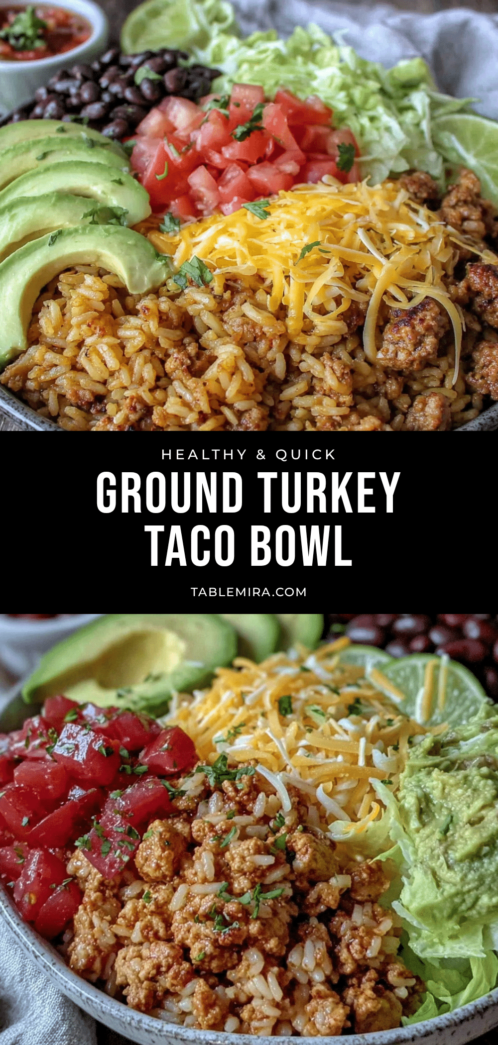healthy ground turkey taco bowl recipe