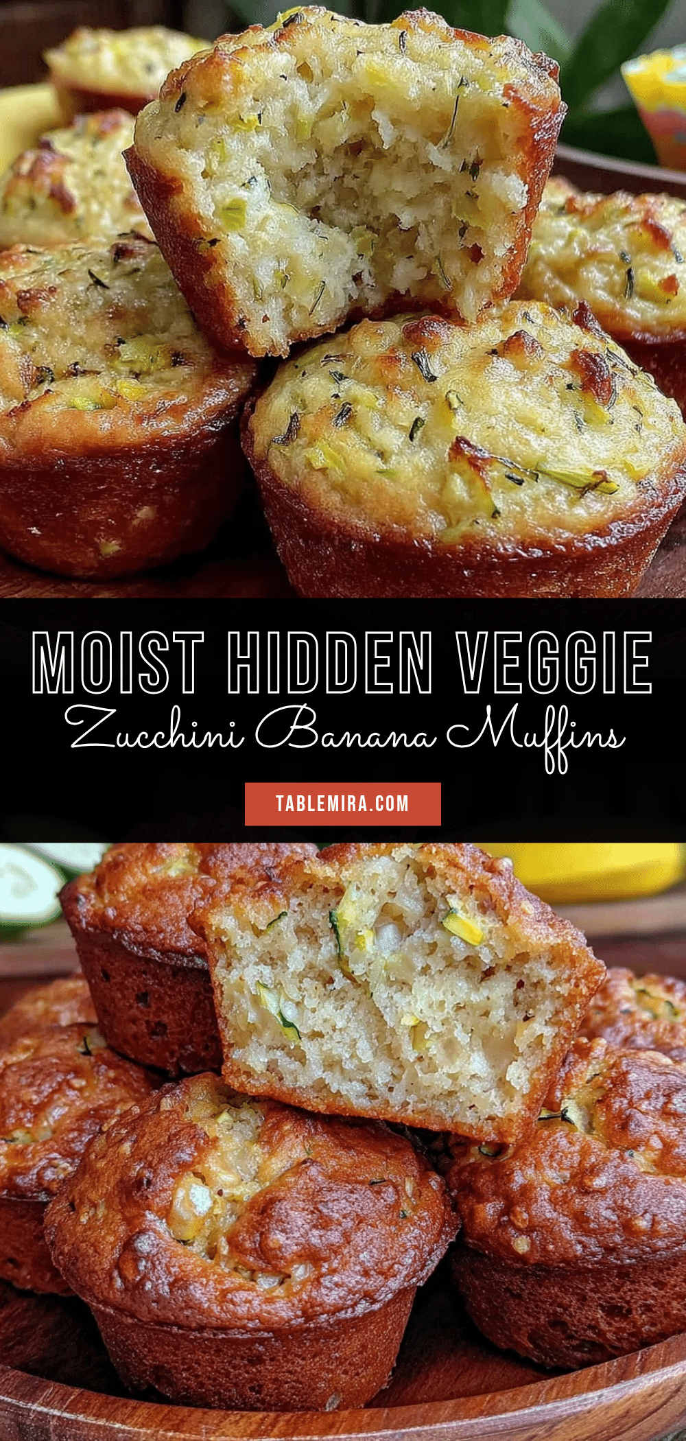 Healthy Hidden Veggie Zucchini Banana Mini Muffins recipe