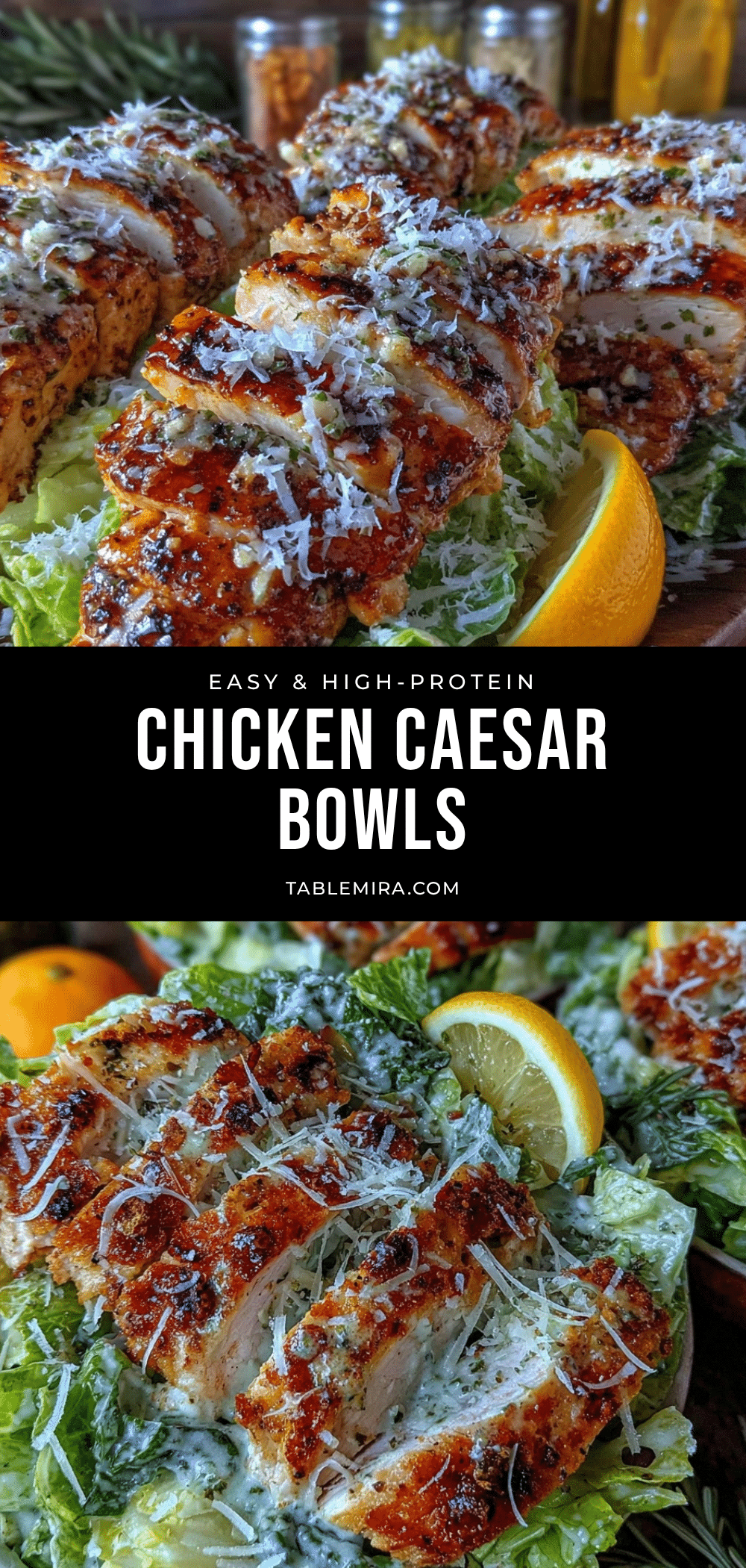 high-protein chicken caesar meal prep bowls recipe
