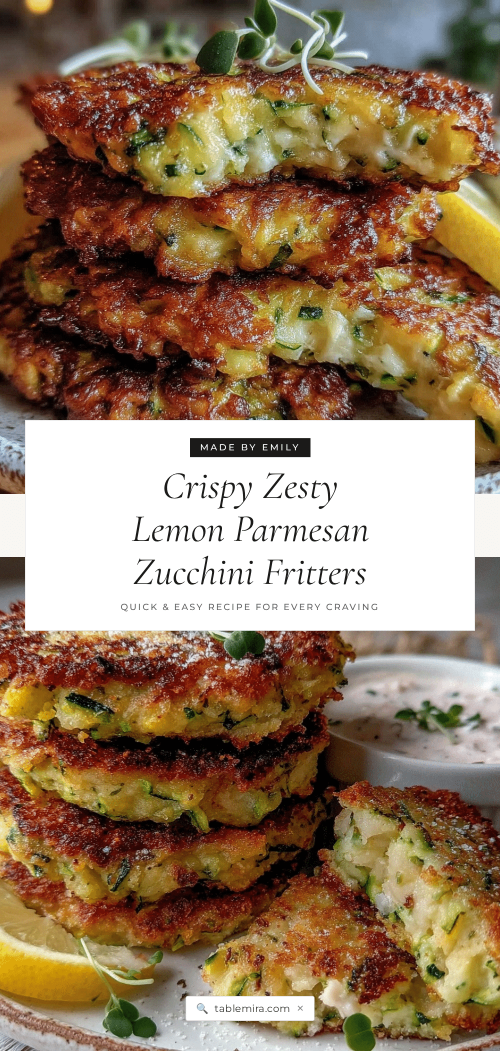 lemon parmesan zucchini fritters recipe