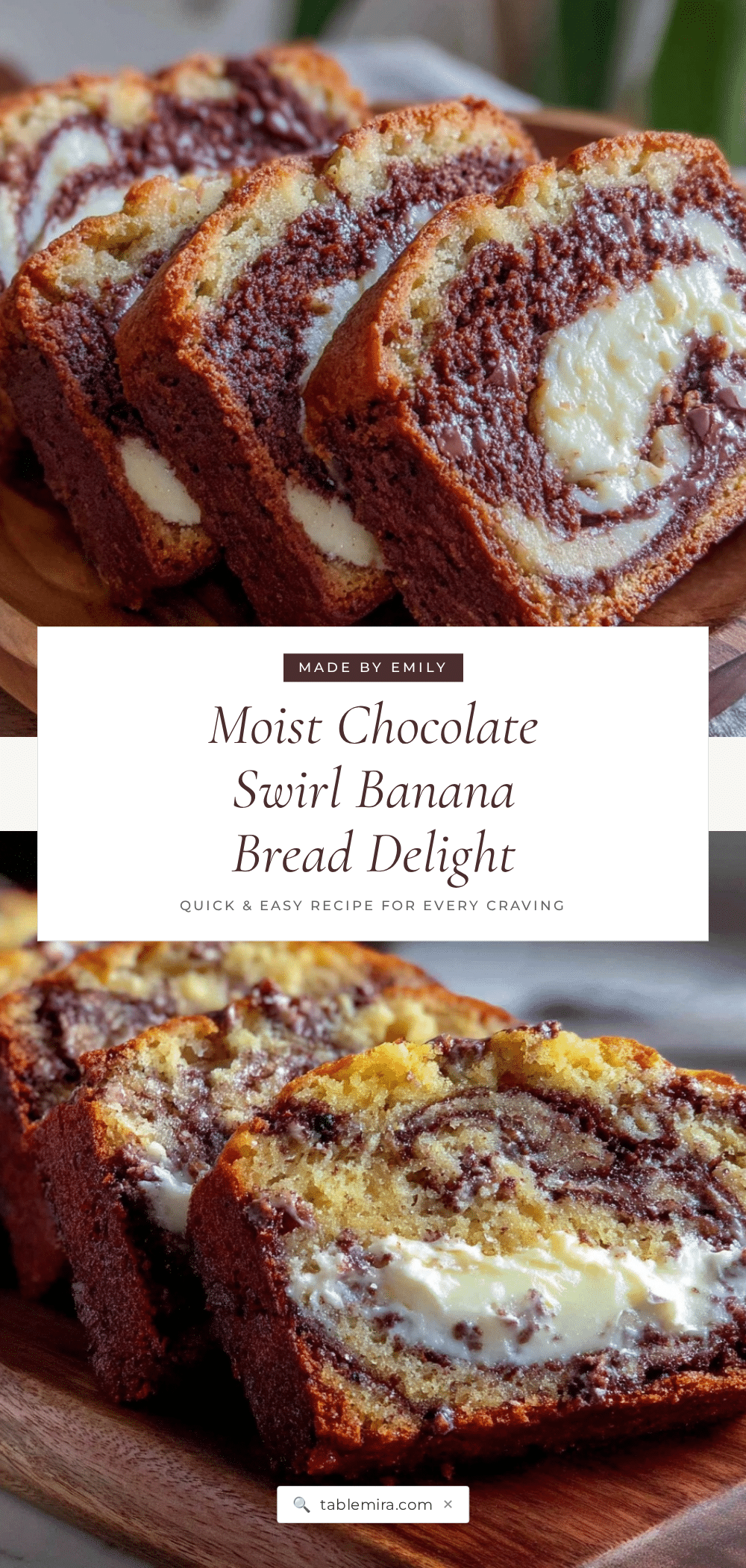 moist homemade chocolate swirl banana bread recipe