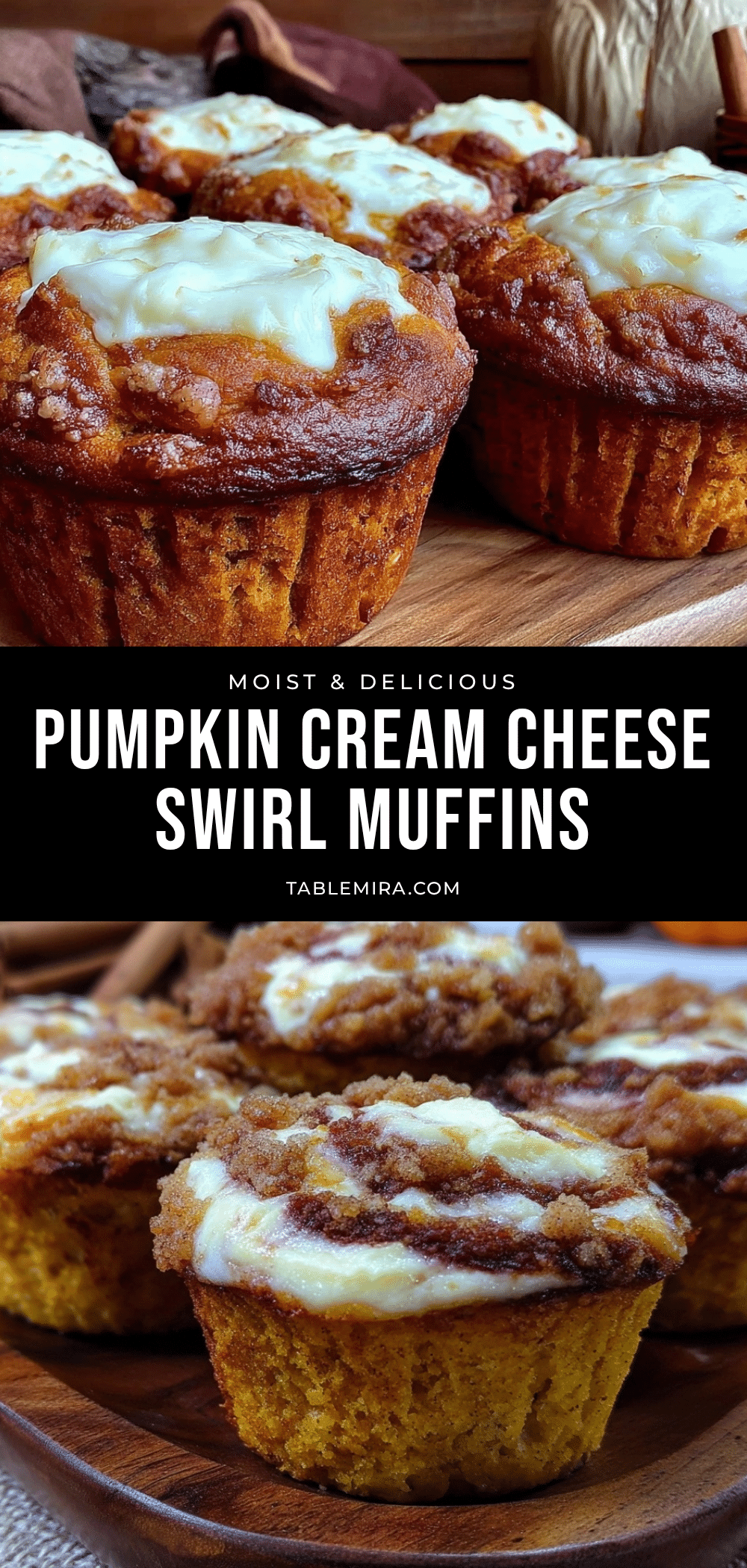 moist pumpkin cream cheese swirl muffins recipe