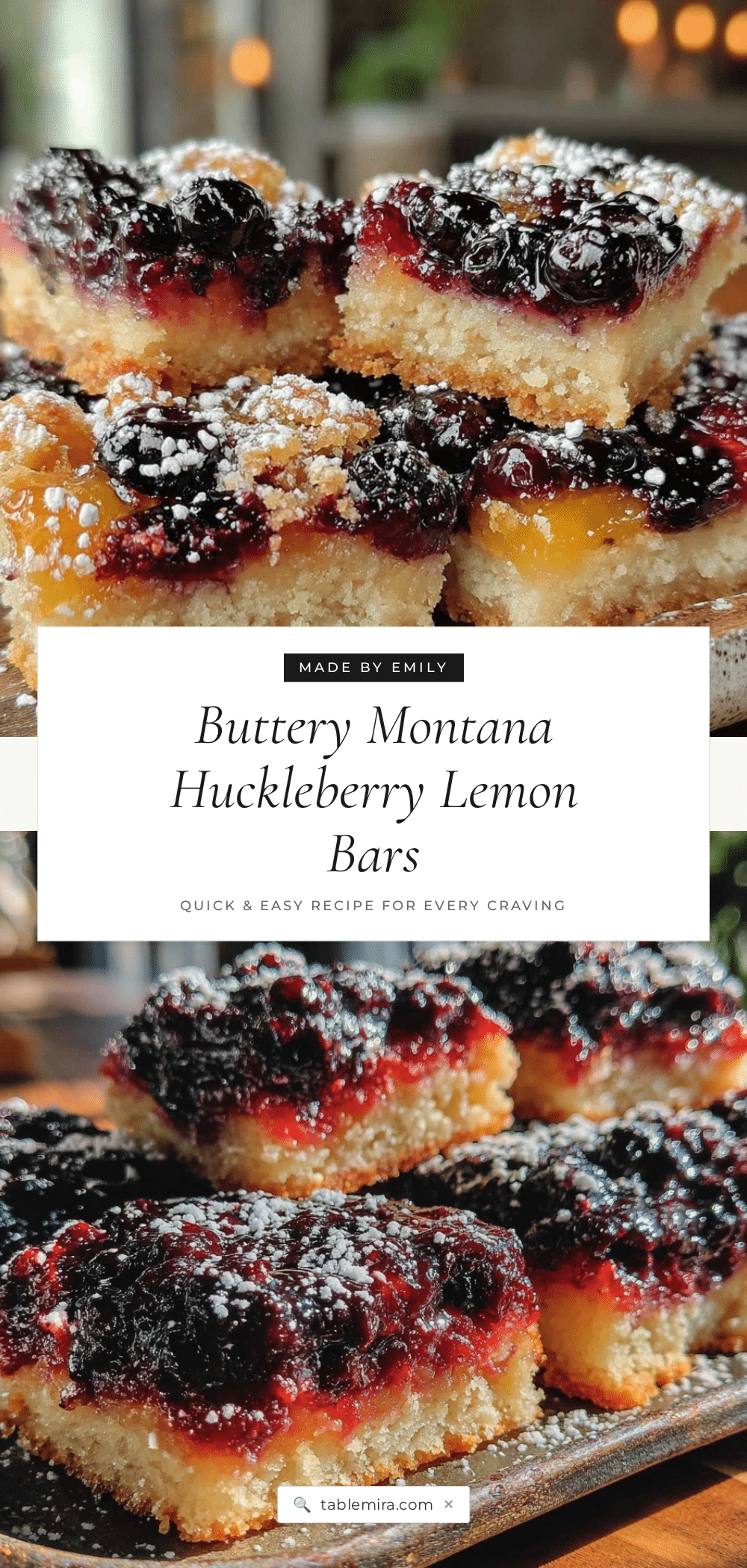 Montana-style huckleberry lemon bars recipe