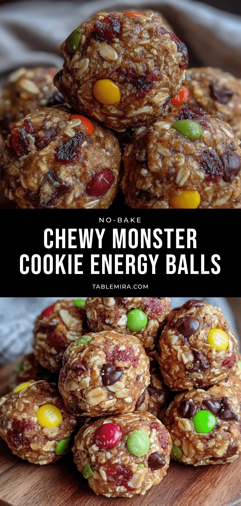 no-bake monster cookie energy balls recipe