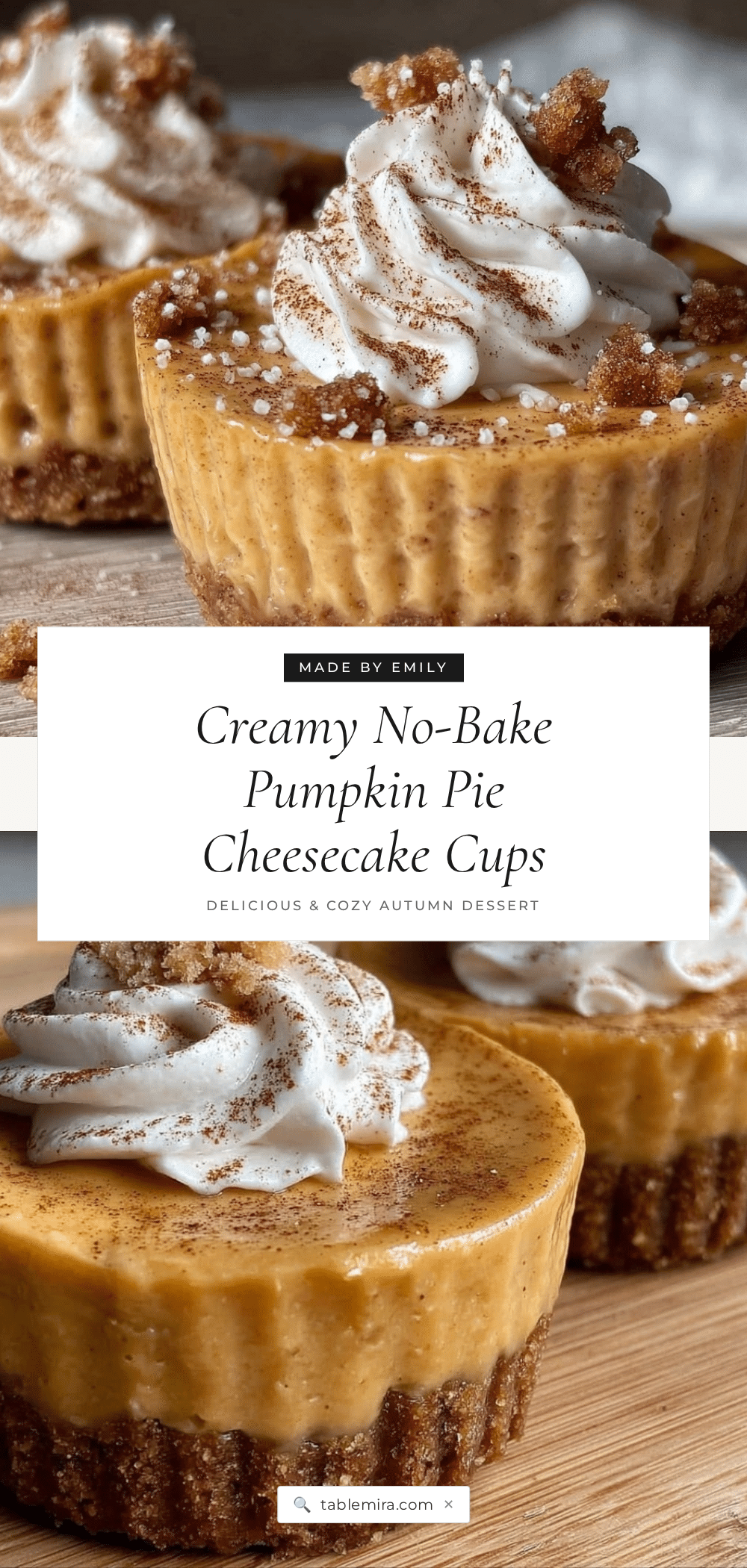 no-bake pumpkin pie cheesecake cups recipe