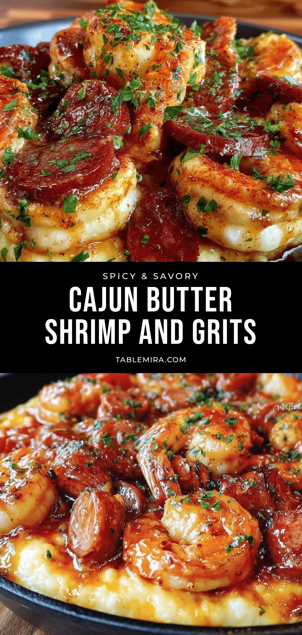 one-skillet Cajun butter shrimp and grits recipe