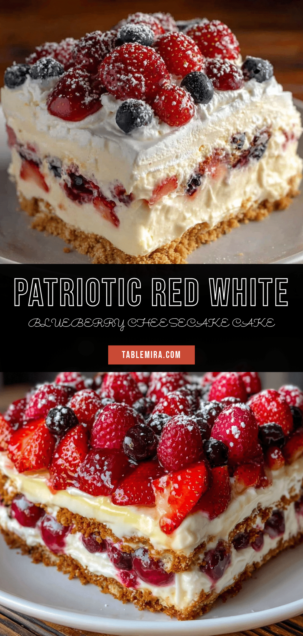 red white and blue berry cheesecake icebox cake recipe