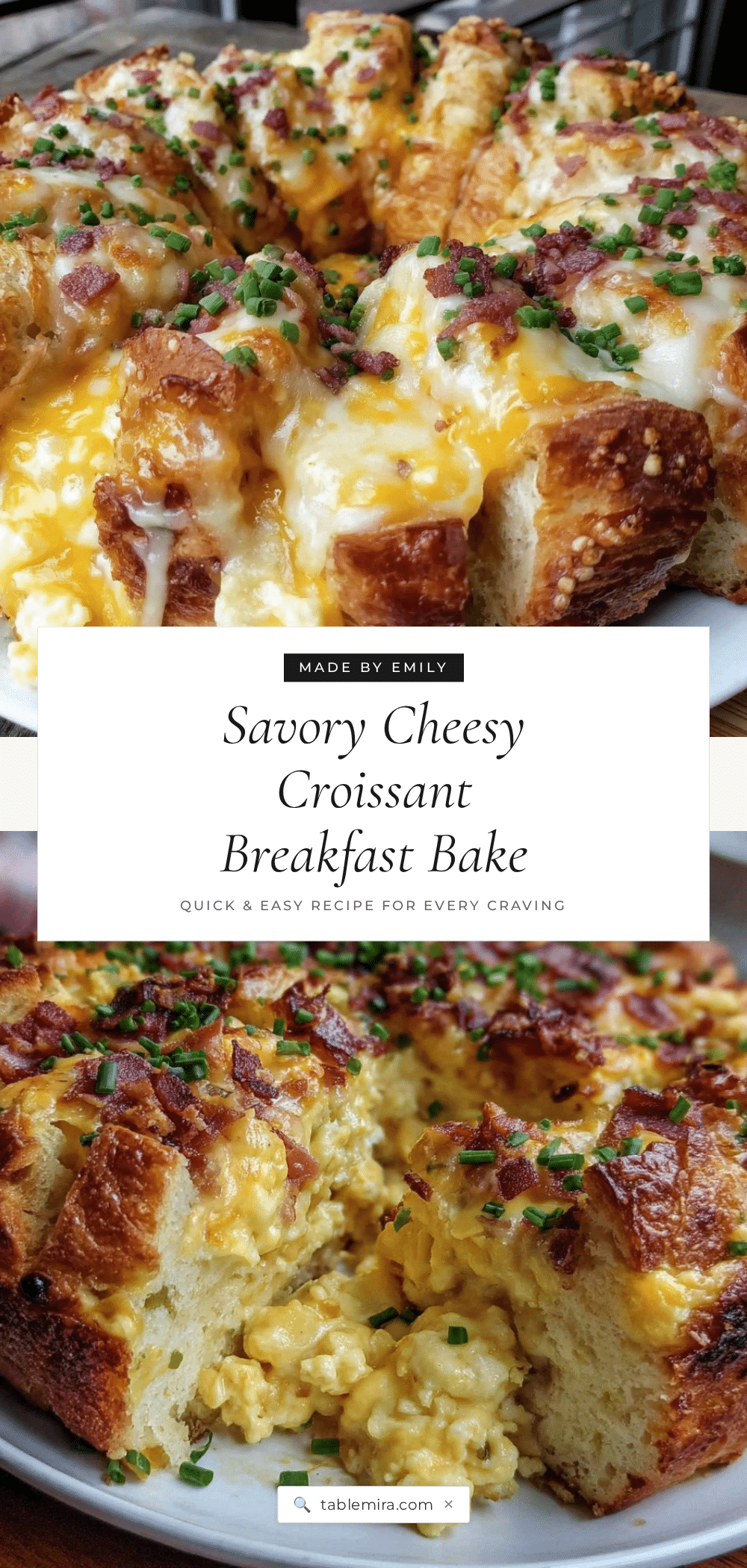 savory egg and cheese croissant breakfast bake recipe