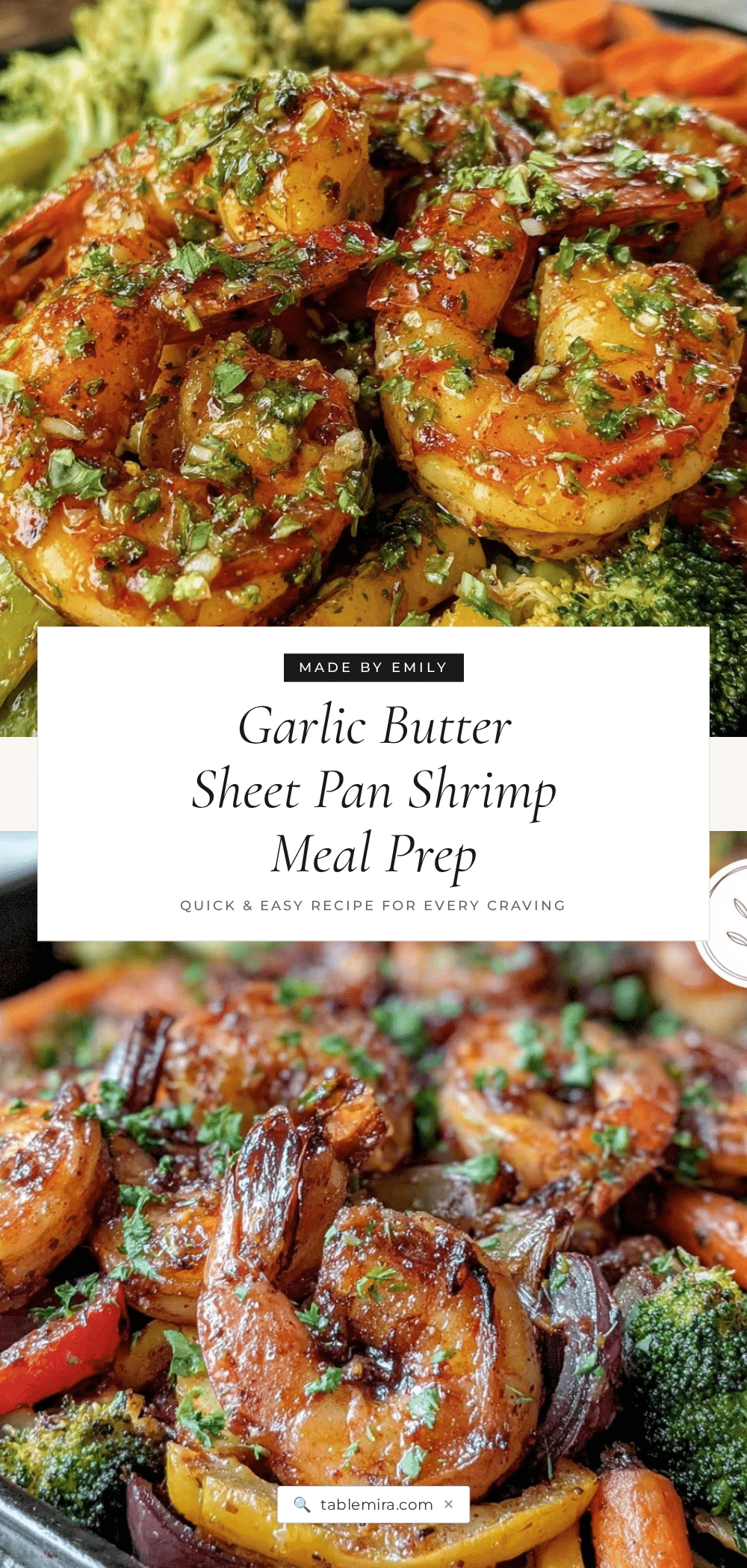 sheet pan shrimp and veggie meal prep recipe