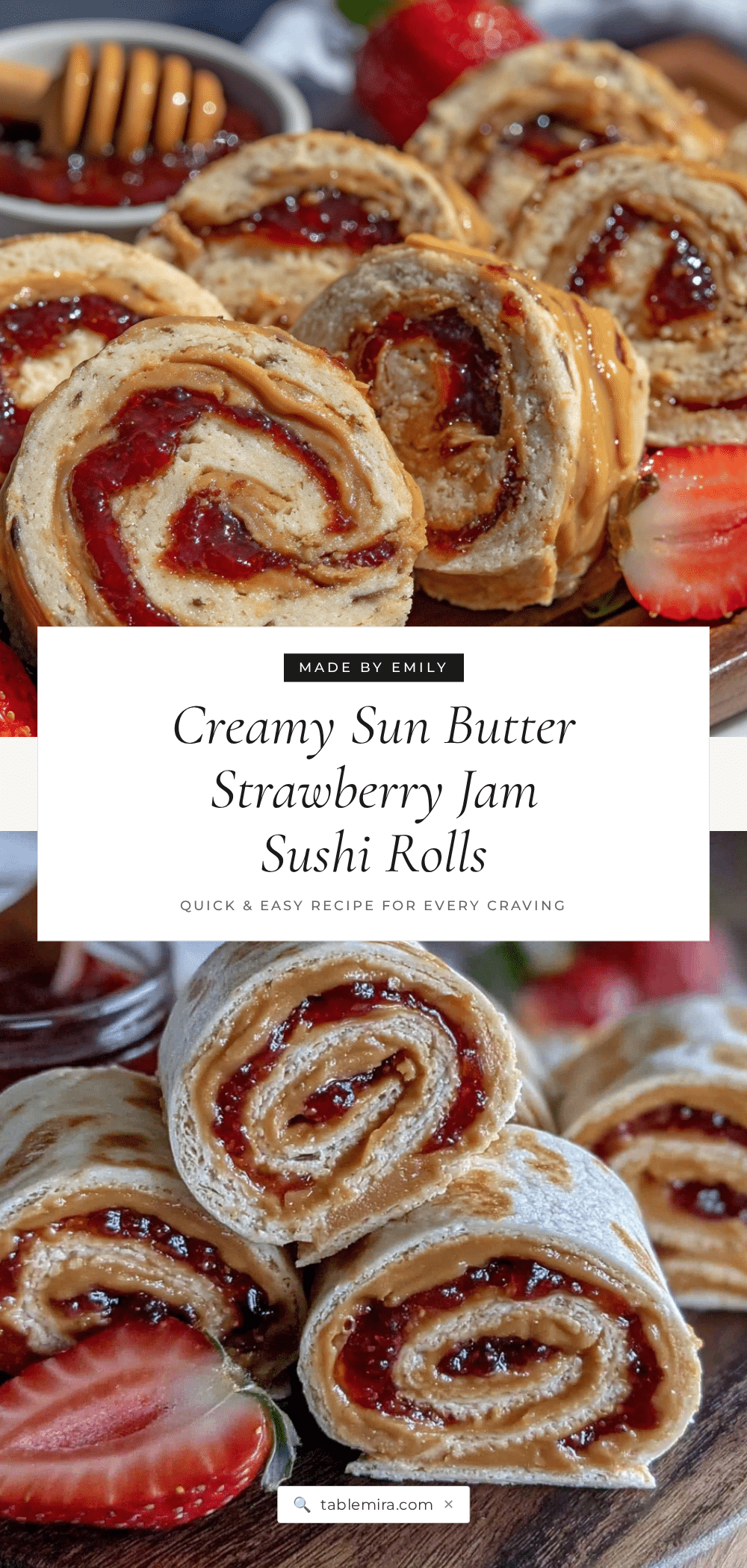 sun butter and strawberry jam sushi rolls recipe