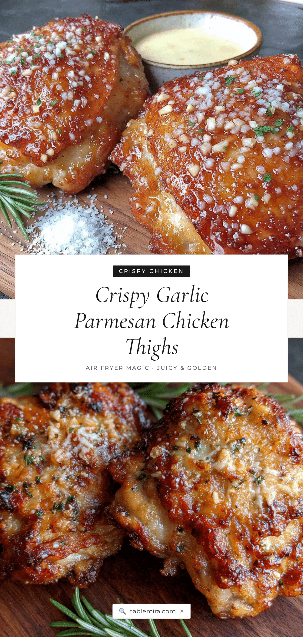 air fryer garlic parmesan chicken thighs recipe