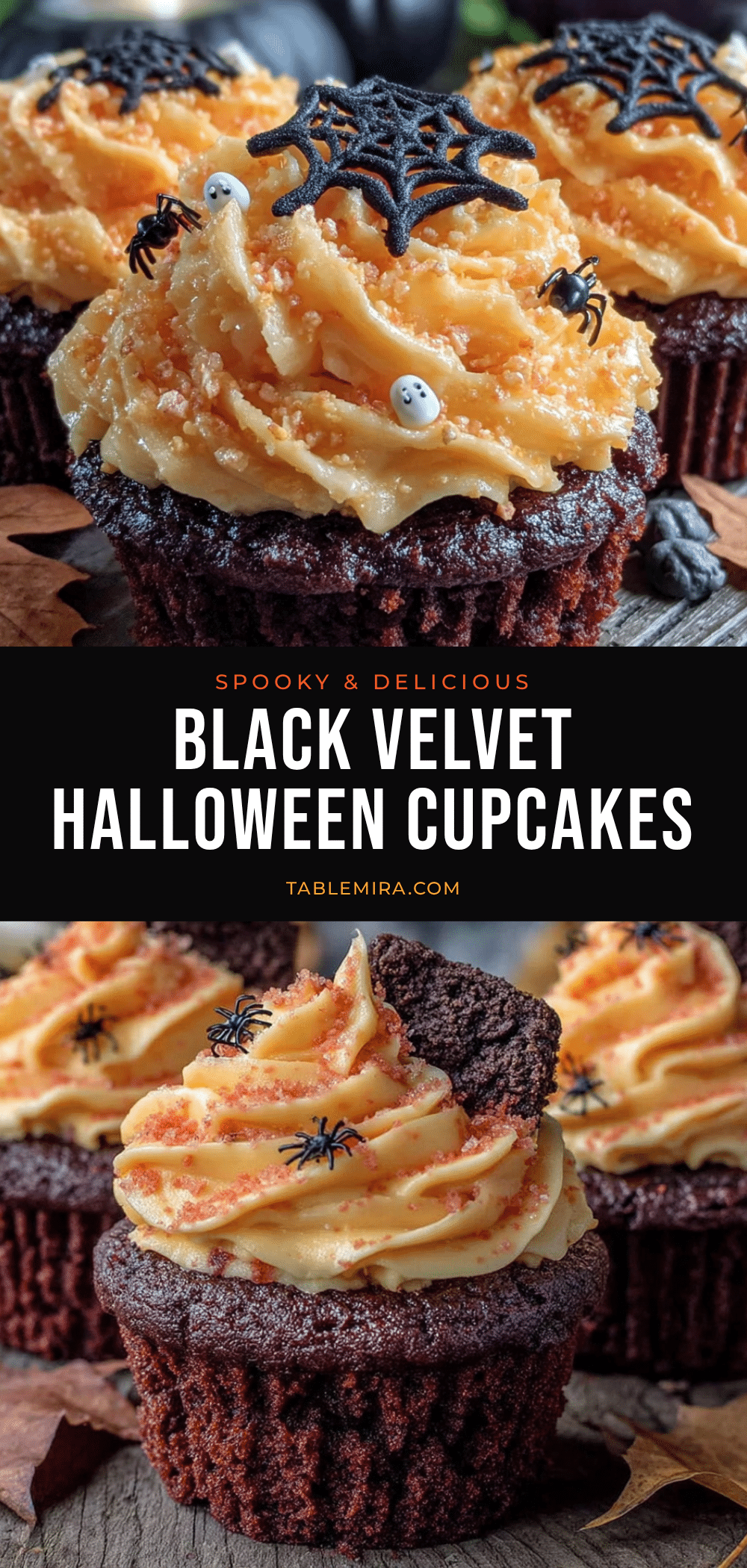 Black velvet Halloween cupcakes recipe