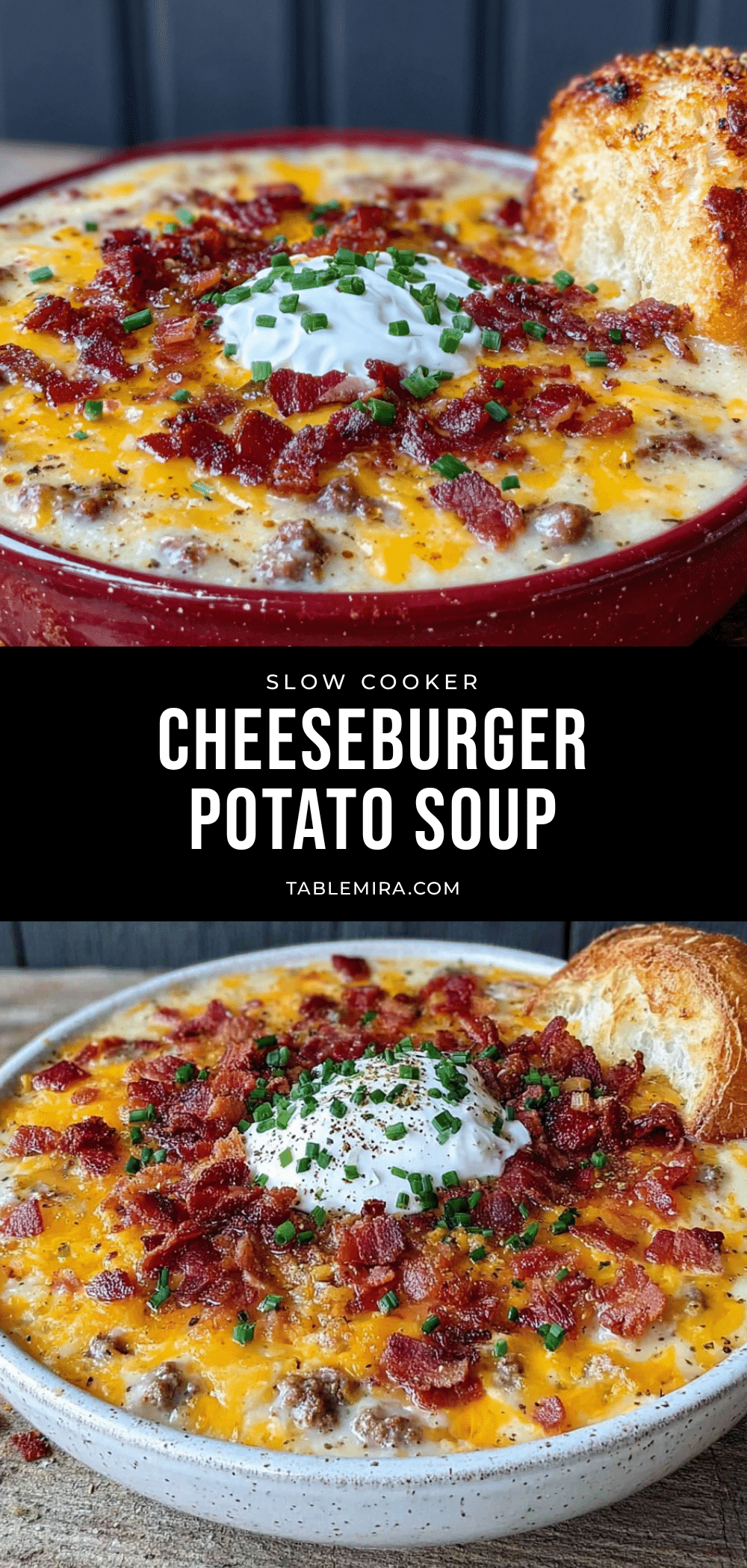 creamy crockpot cheeseburger potato soup recipe