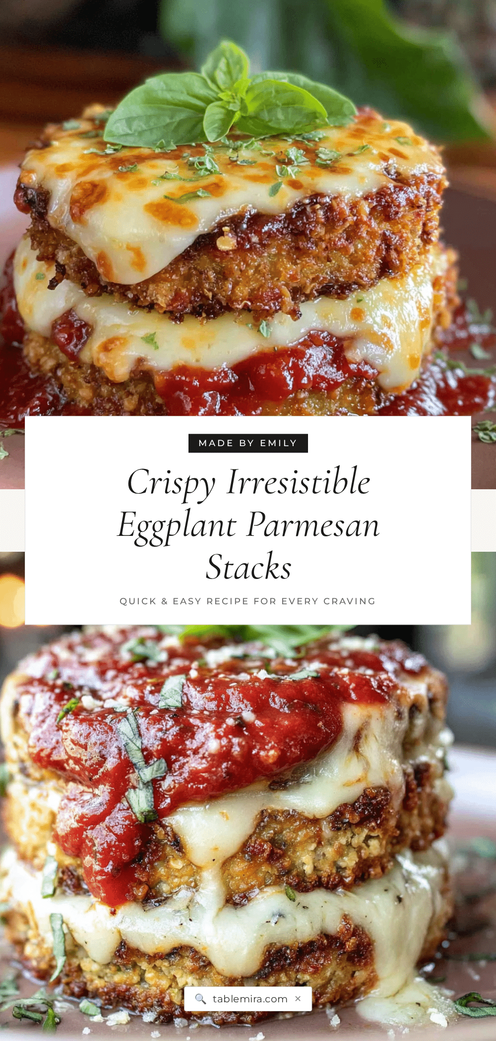 crispy baked eggplant parmesan stacks recipe