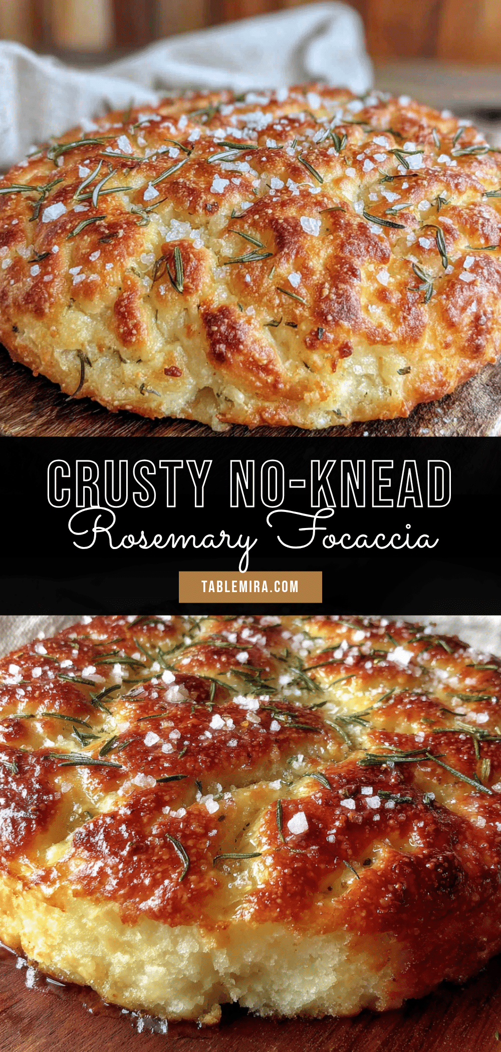 crispy no-knead sourdough focaccia with rosemary recipe