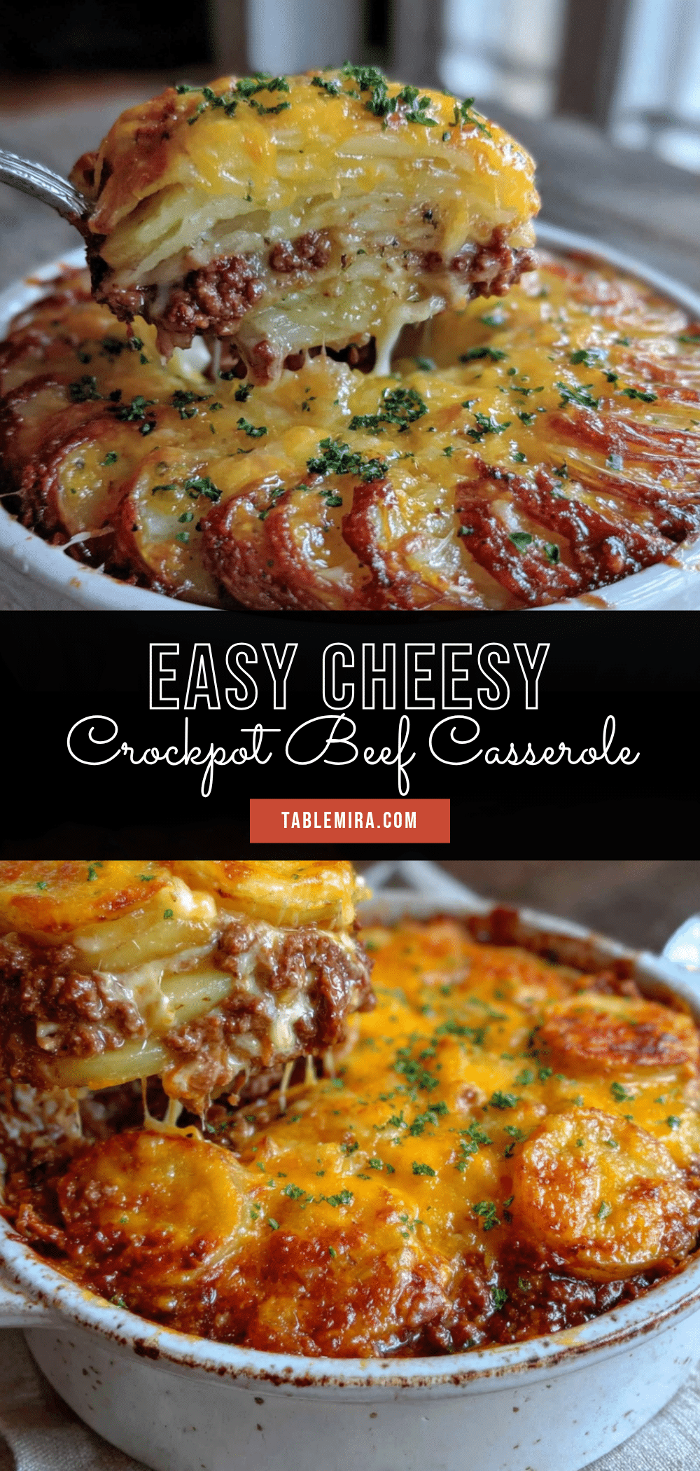 crockpot ground beef and potato casserole recipe