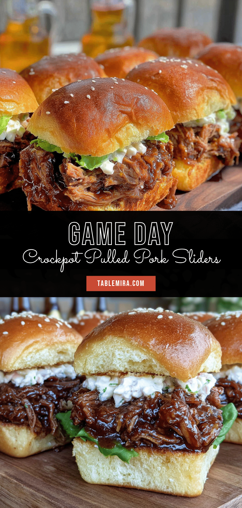 Easy Crockpot Pulled Pork Sliders For Game Day recipe