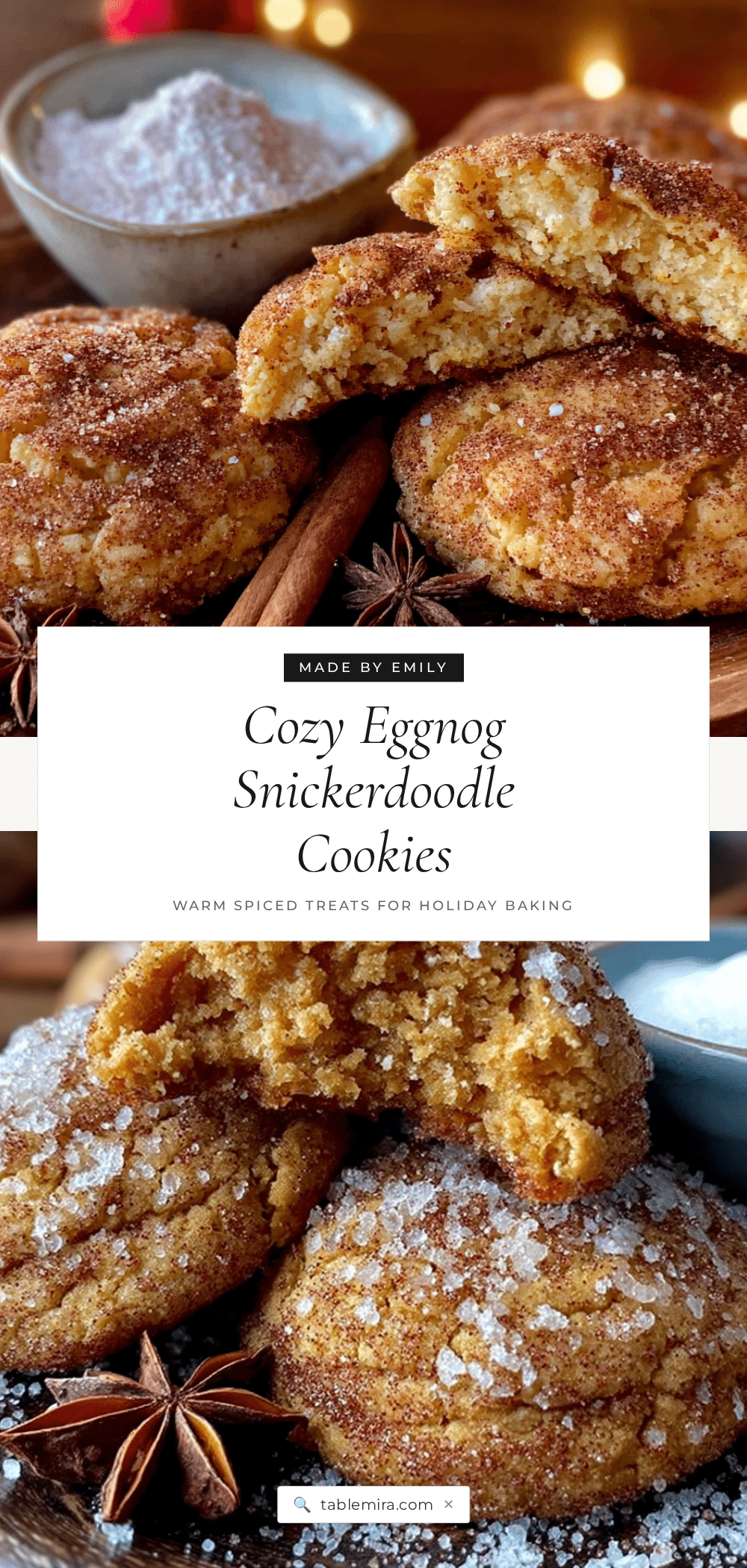 egg nog snickerdoodle cookies recipe