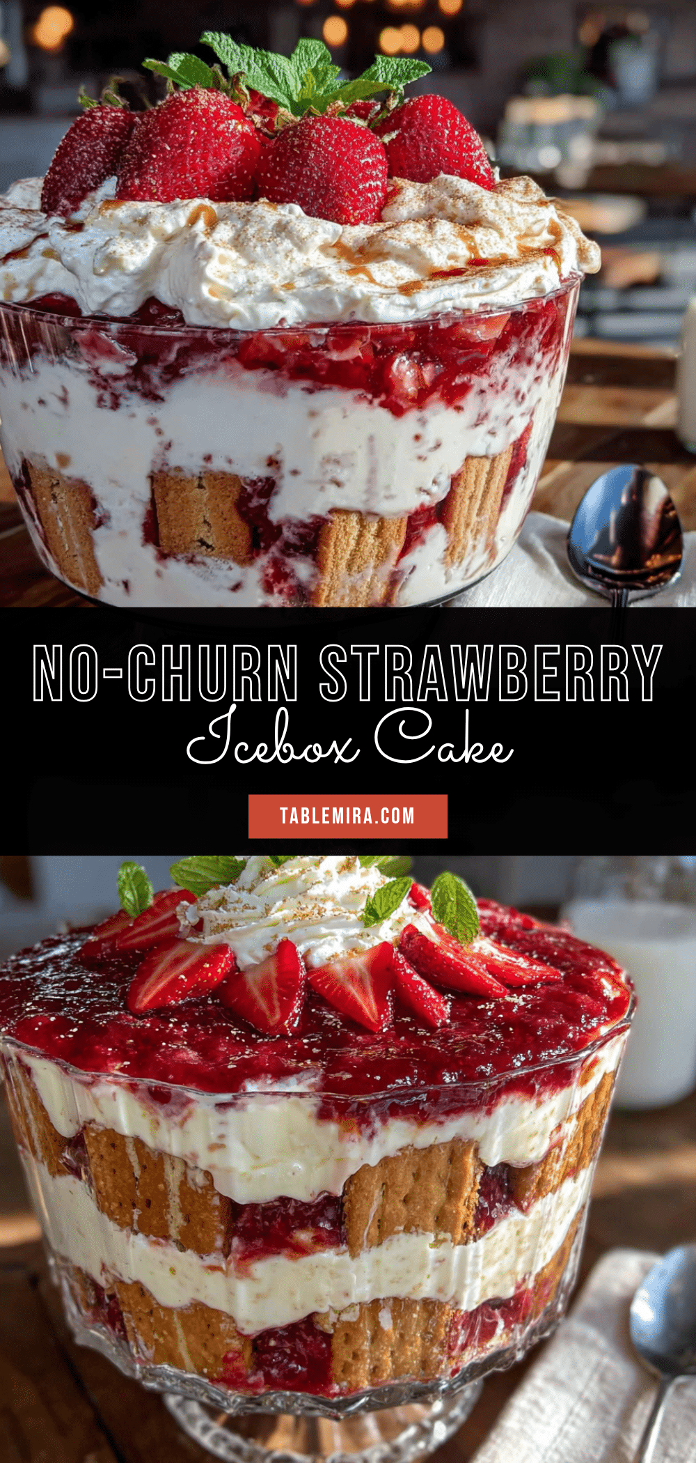 no-churn strawberry icebox cake recipe