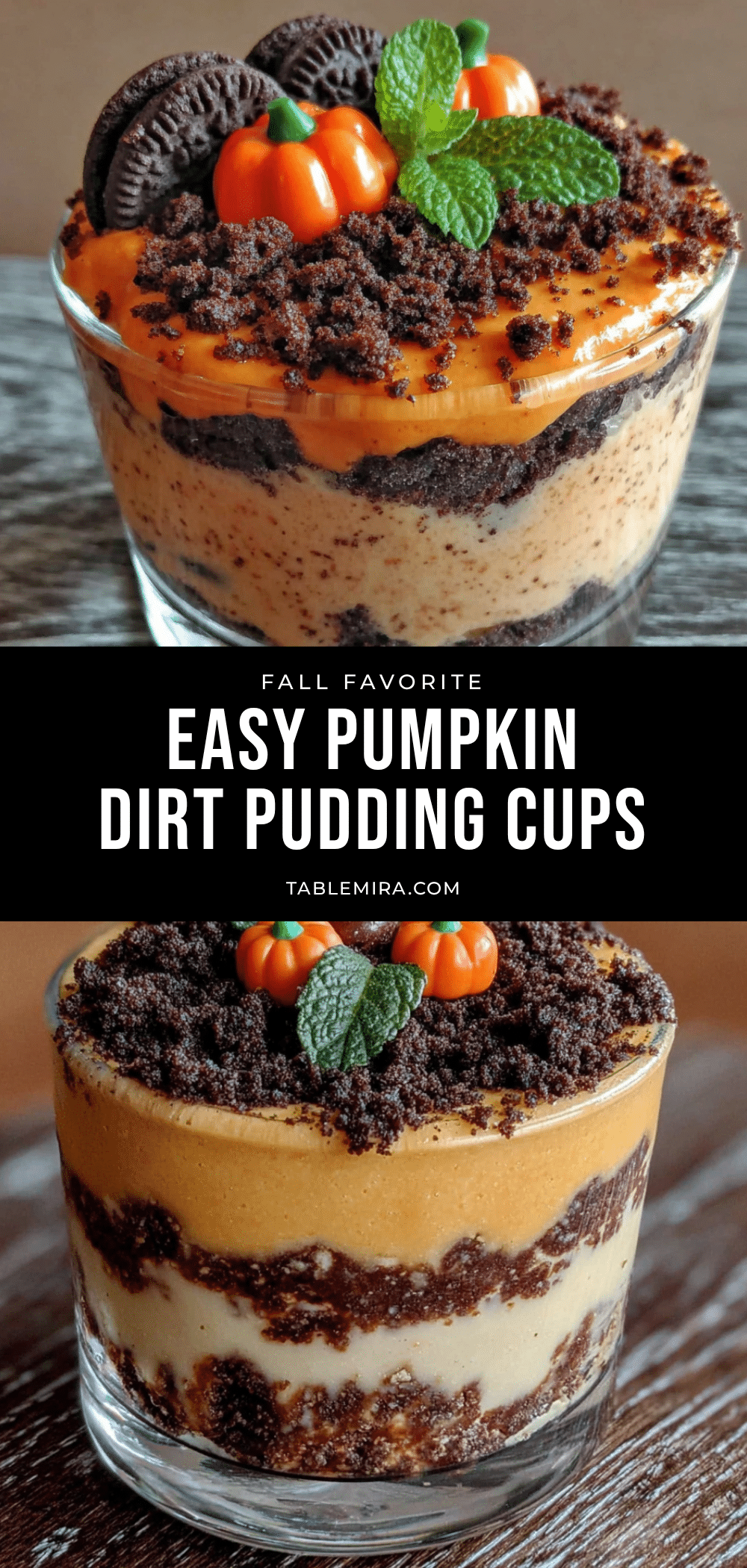pumpkin dirt pudding cups recipe