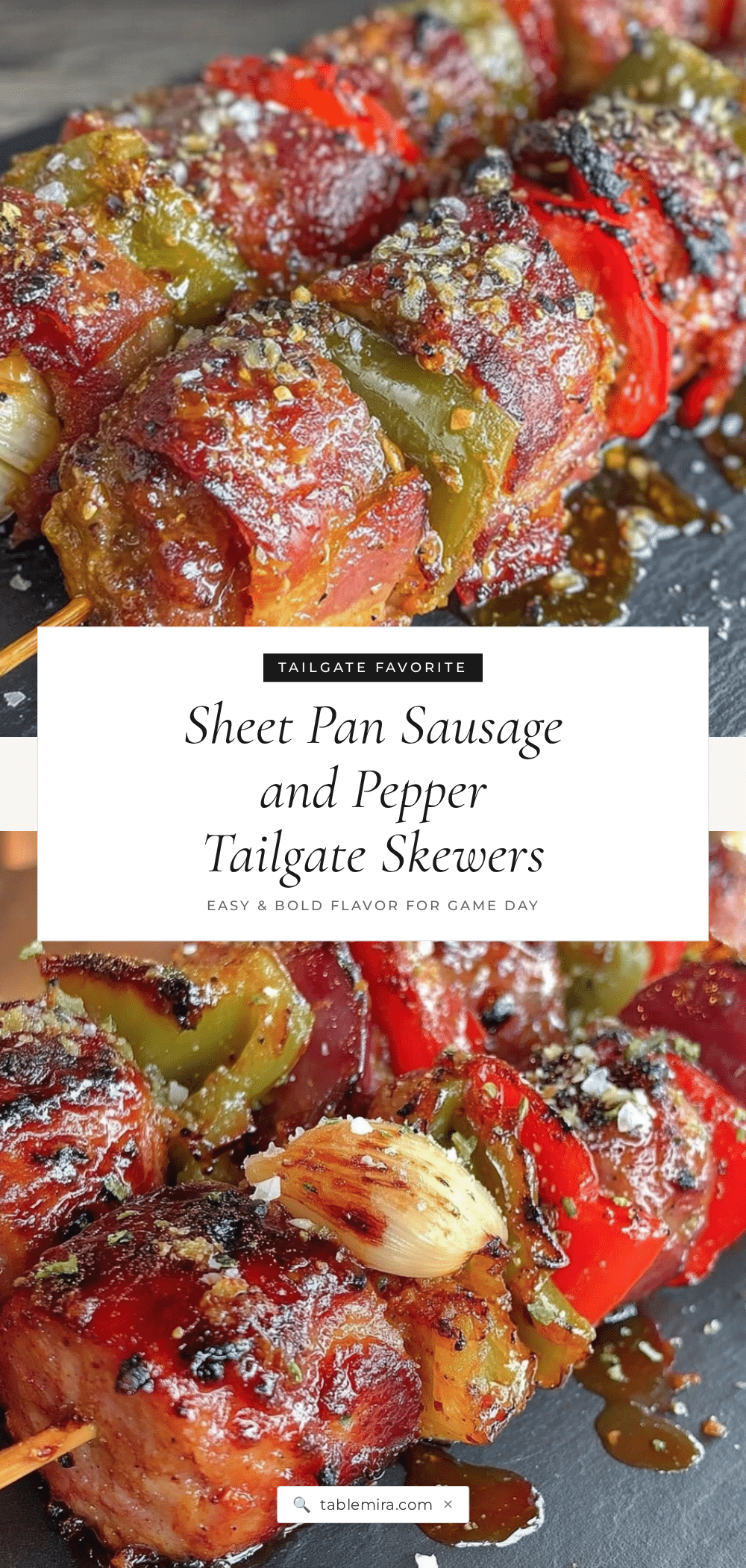 sheet pan sausage and pepper skewers recipe