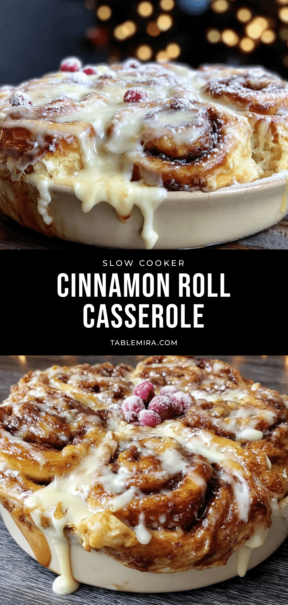 slow cooker cinnamon roll casserole recipe