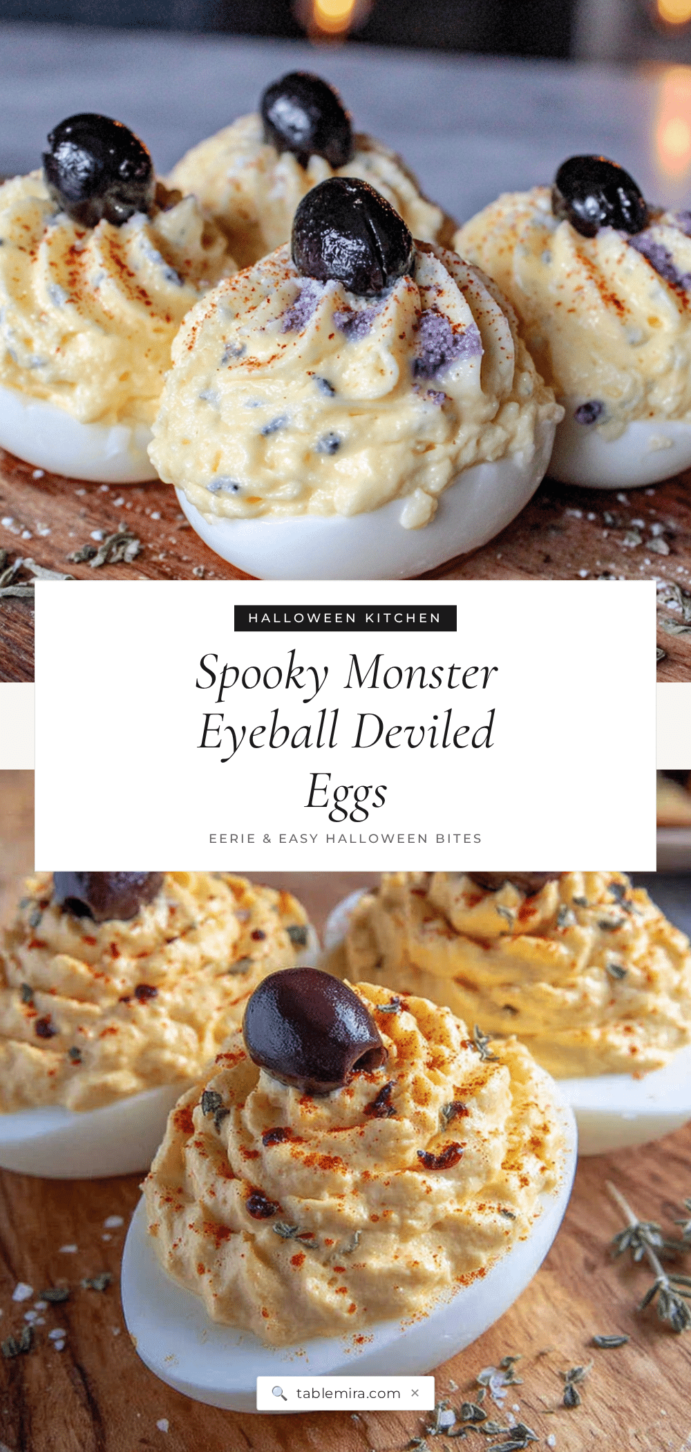 Spooky Monster Eyeball Deviled Eggs recipe