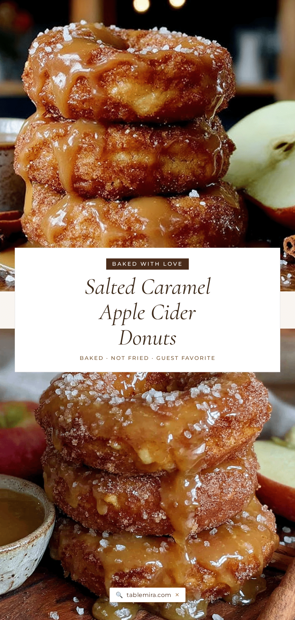 baked salted caramel apple cider donuts recipe