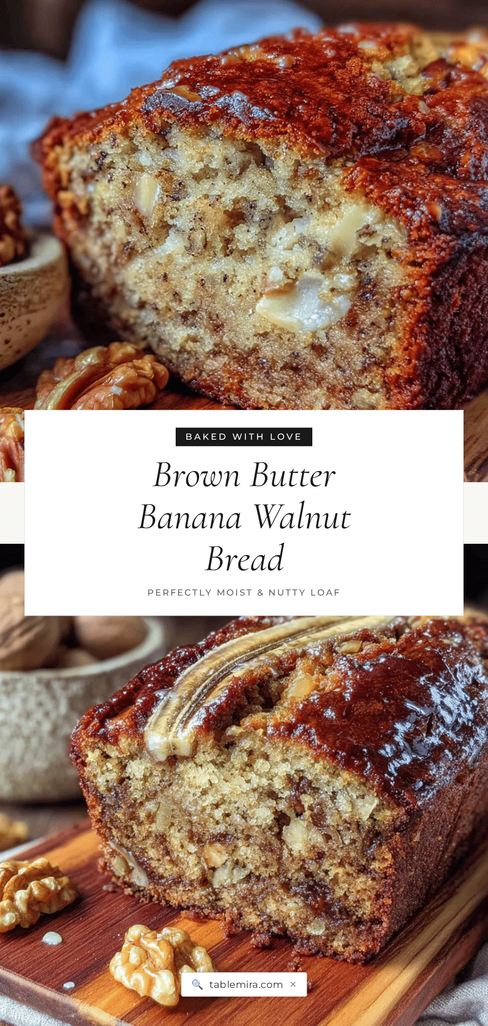 brown butter banana bread with walnuts recipe