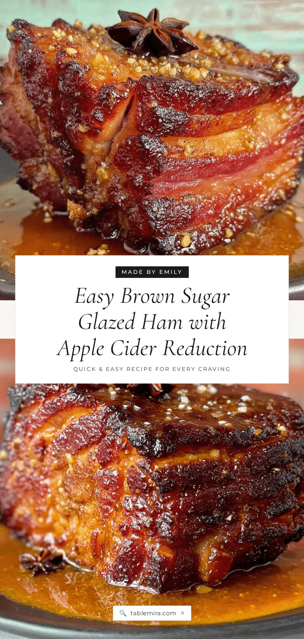 brown sugar glazed ham with apple cider reduction recipe