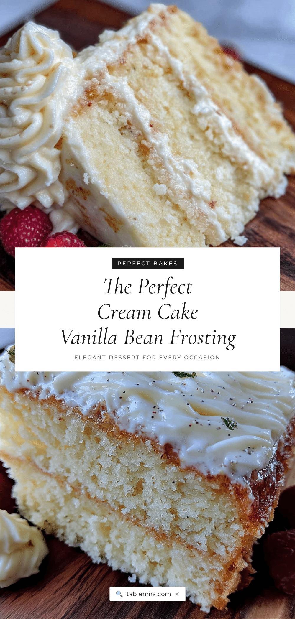 cream cake with vanilla bean frosting recipe