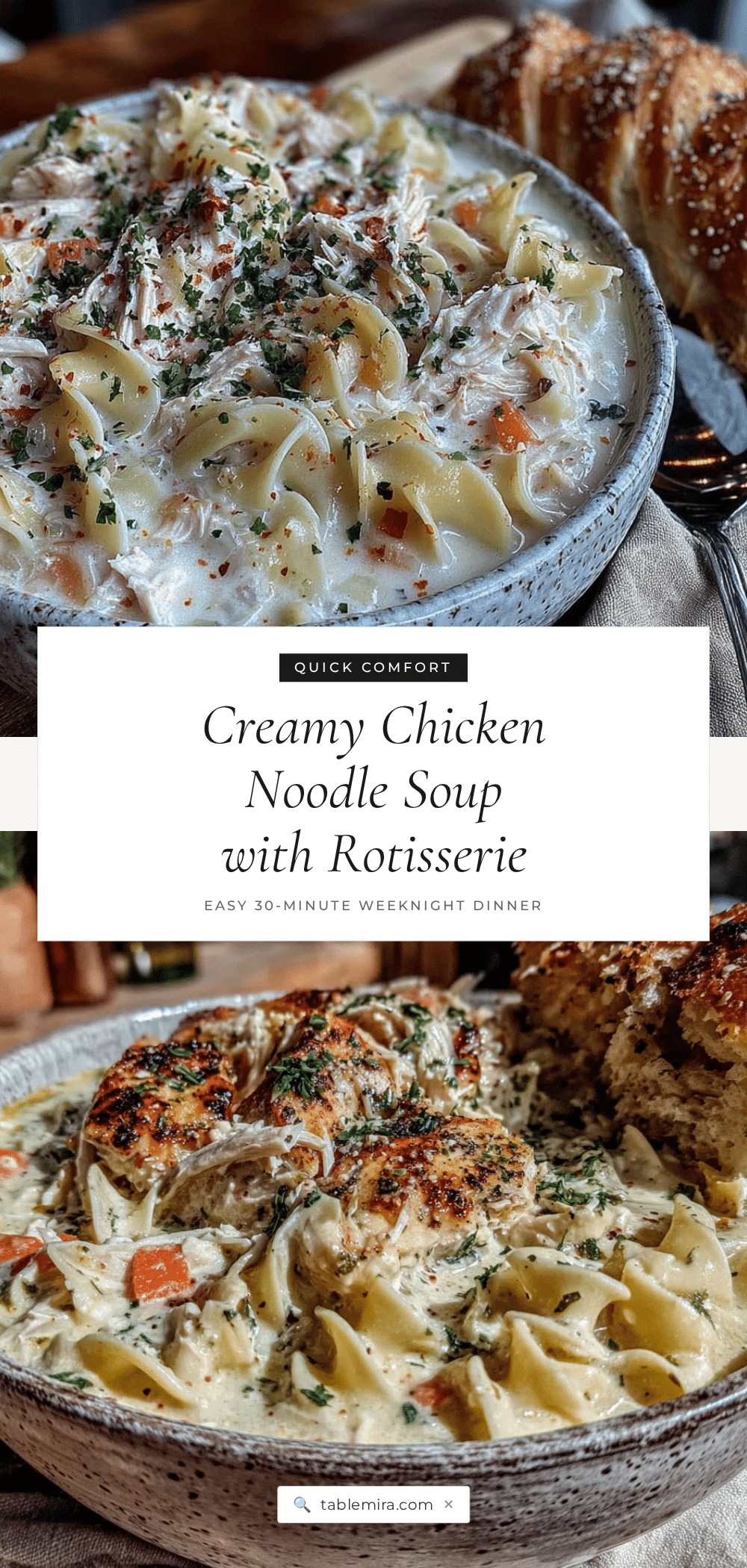creamy chicken noodle soup with rotisserie chicken recipe