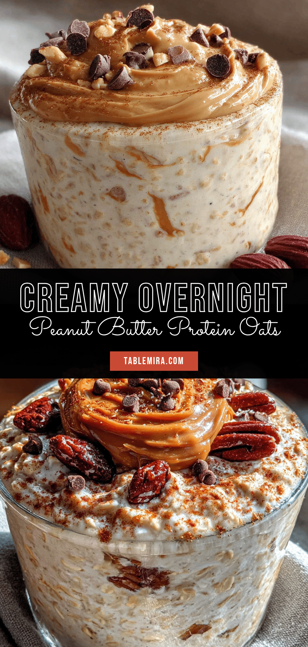 creamy overnight peanut butter protein oats recipe