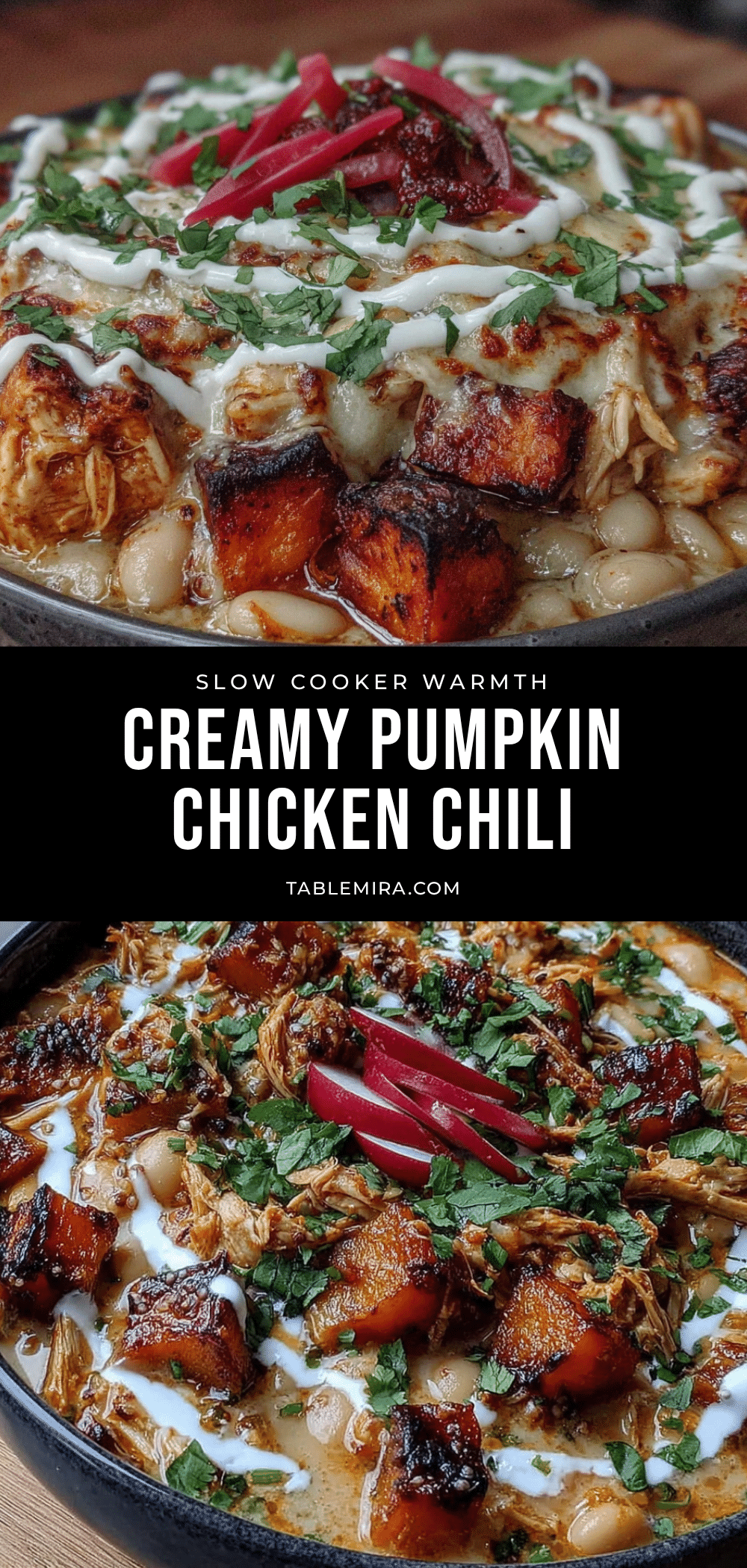 crockpot white chicken chili with roasted pumpkin recipe