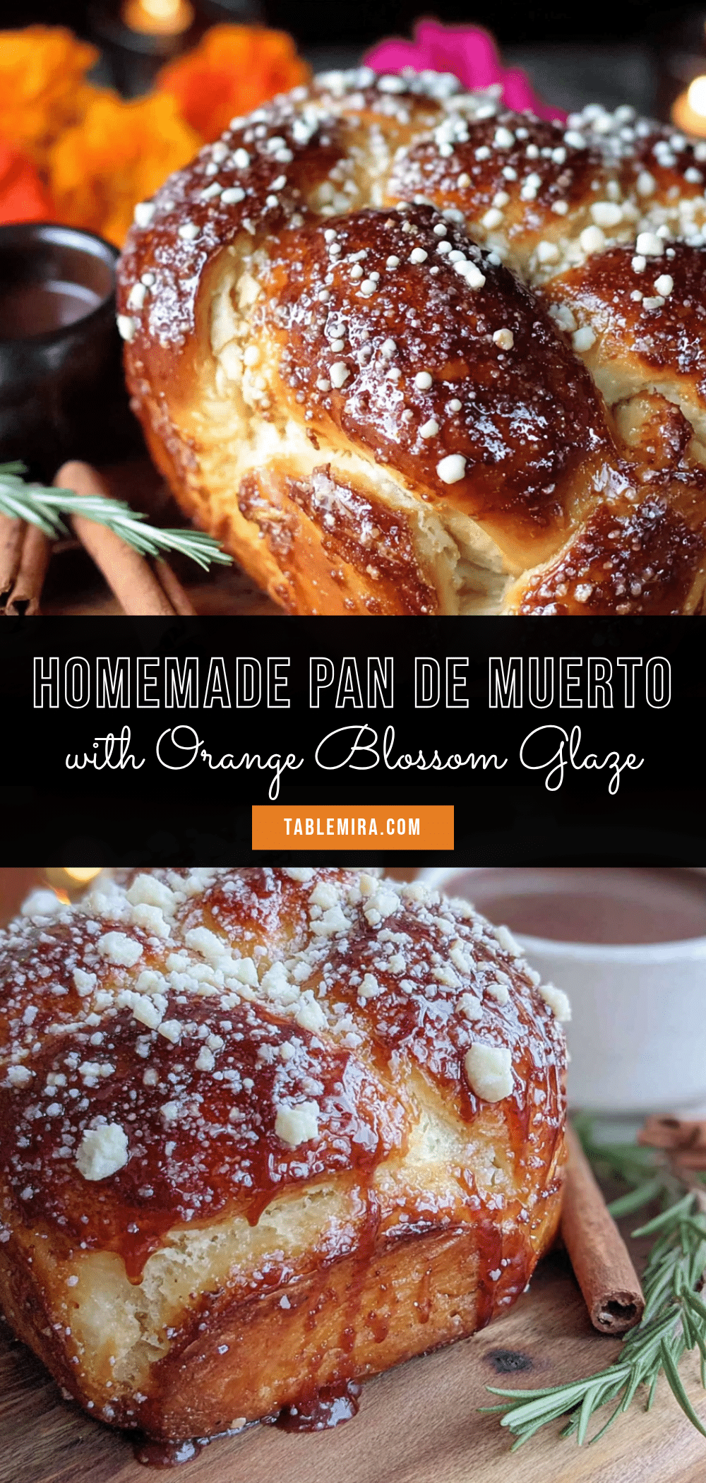 Easy Homemade Pan de Muerto Recipe with Orange Glaze recipe
