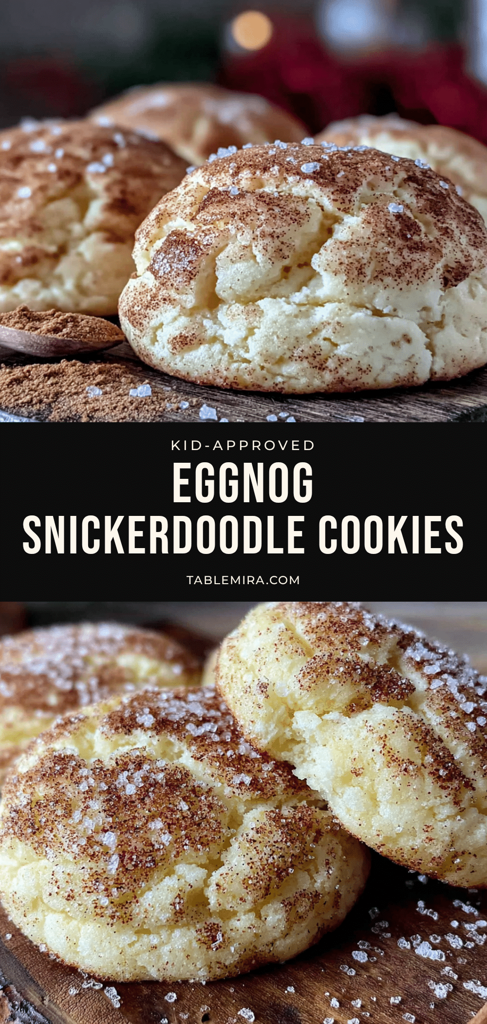 egg nog snickerdoodle cookies recipe
